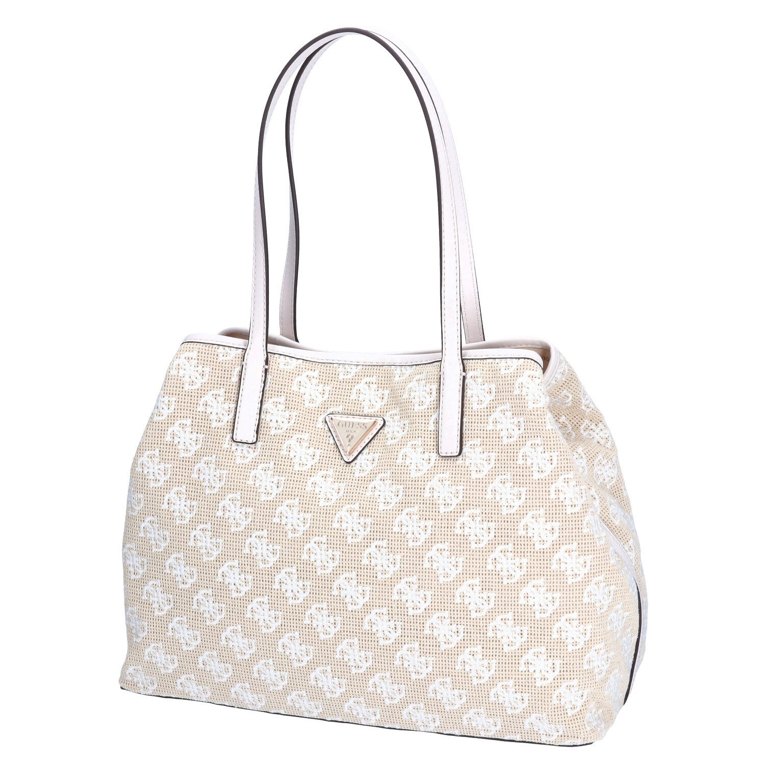 Guess Umhängetasche GUESS Damen Shopper Vikky II White Logo (1, 1-tlg., 1)