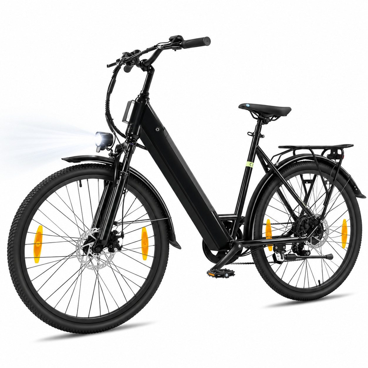 ELEKWHEELS E-Bike 26", 36V 10Ah Akku bis 90km, 7-Gang-Schaltung