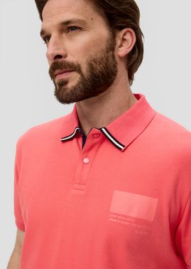 s.Oliver Kurzarmshirt Poloshirt mit Streifen-Detail Streifen-Detail