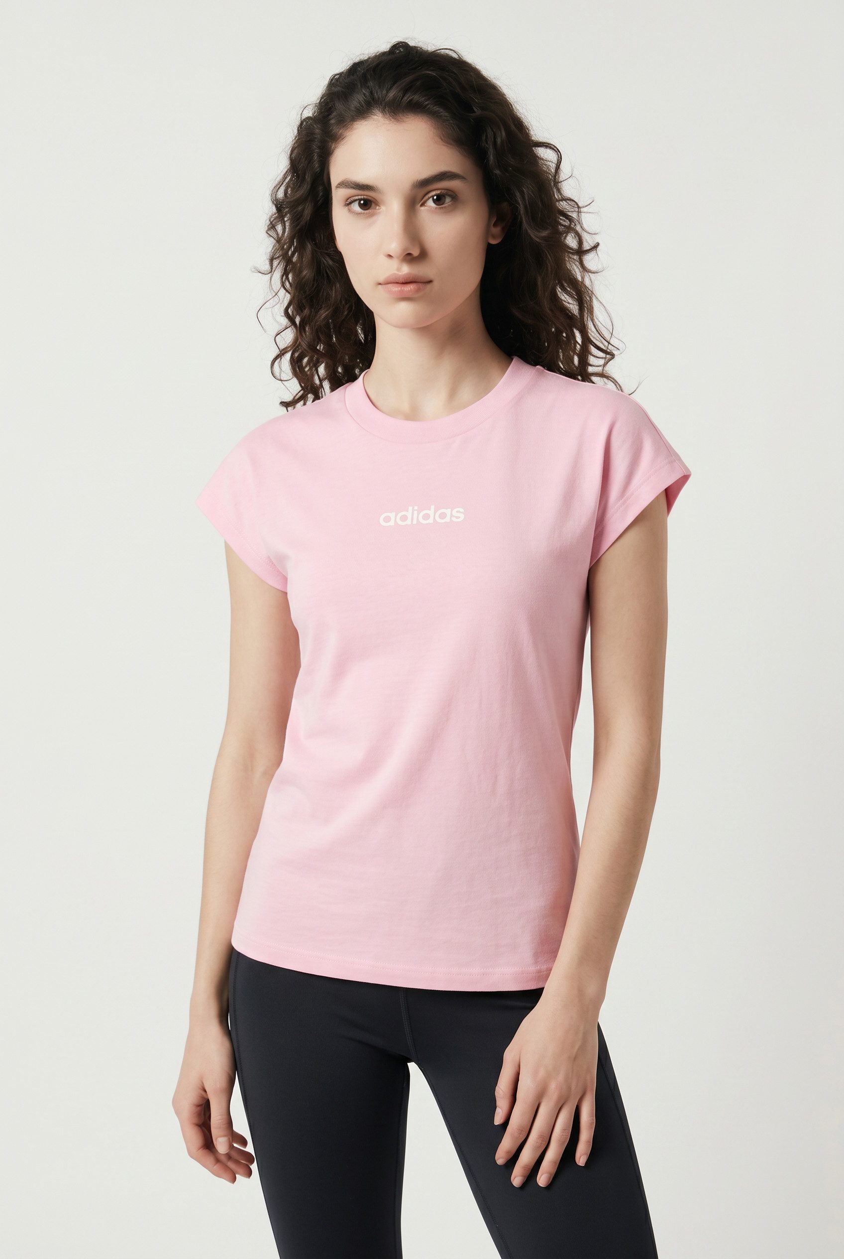 adidas Sportswear T-Shirt ESSENTIALS LINEAR COTTON sportlicher Stil, Kurzarm, ohne Verschluss, aus Baumwolle
