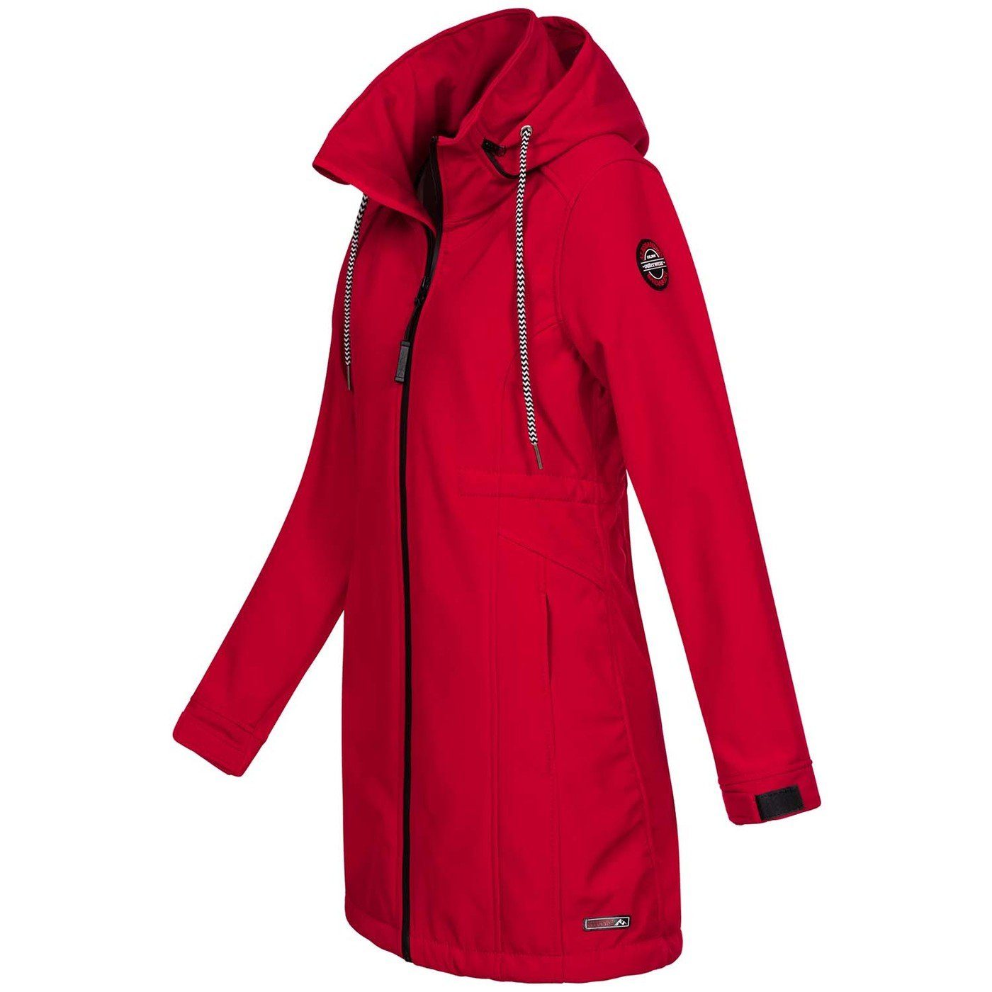 Alessandro Salvarini Softshelljacke ASLucia lang hohem mit Stehkragen rot