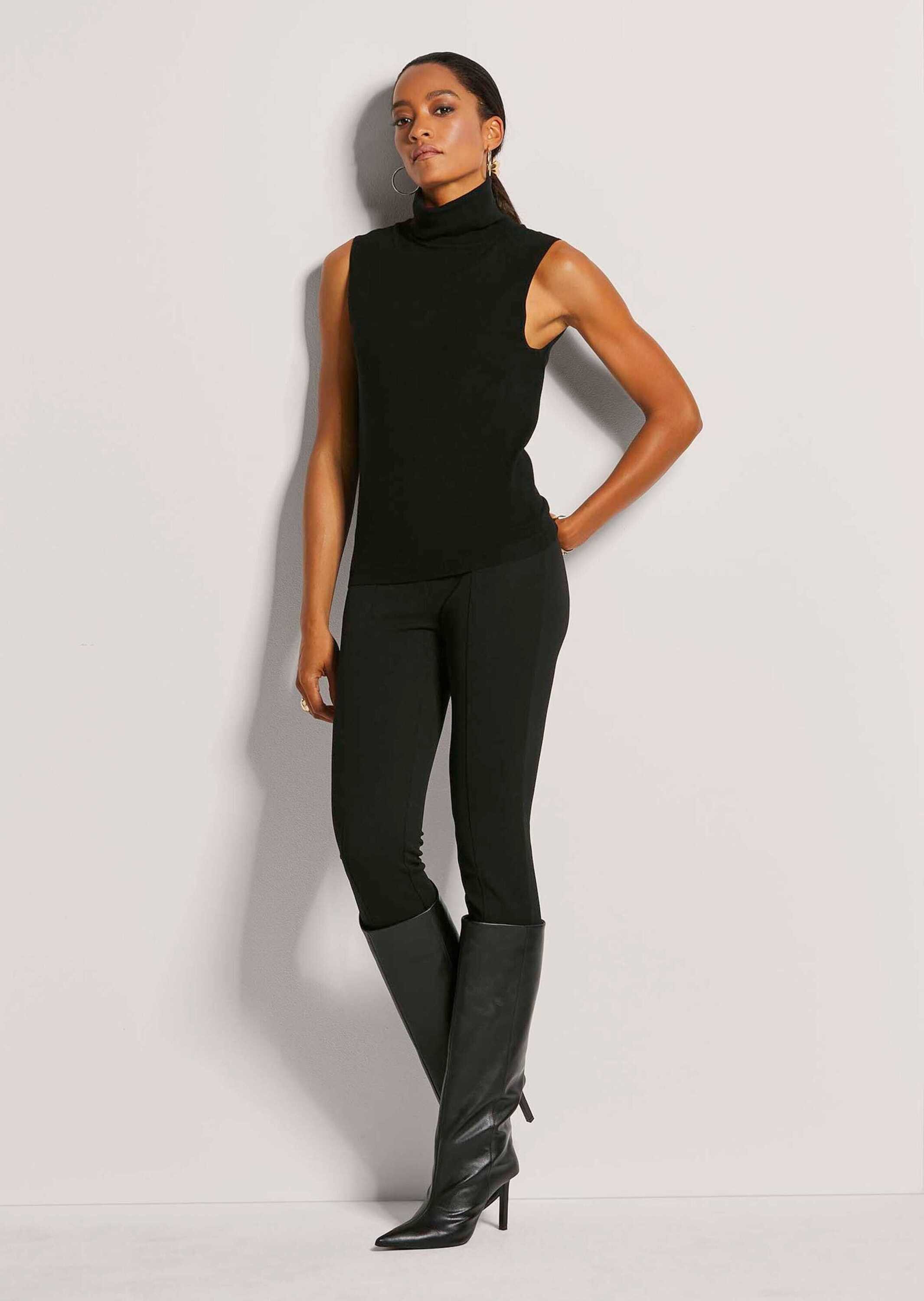 MADELEINE Strickpullover Viskosepullover ohne Ärmel Pullunder mit Rollkrage günstig online kaufen