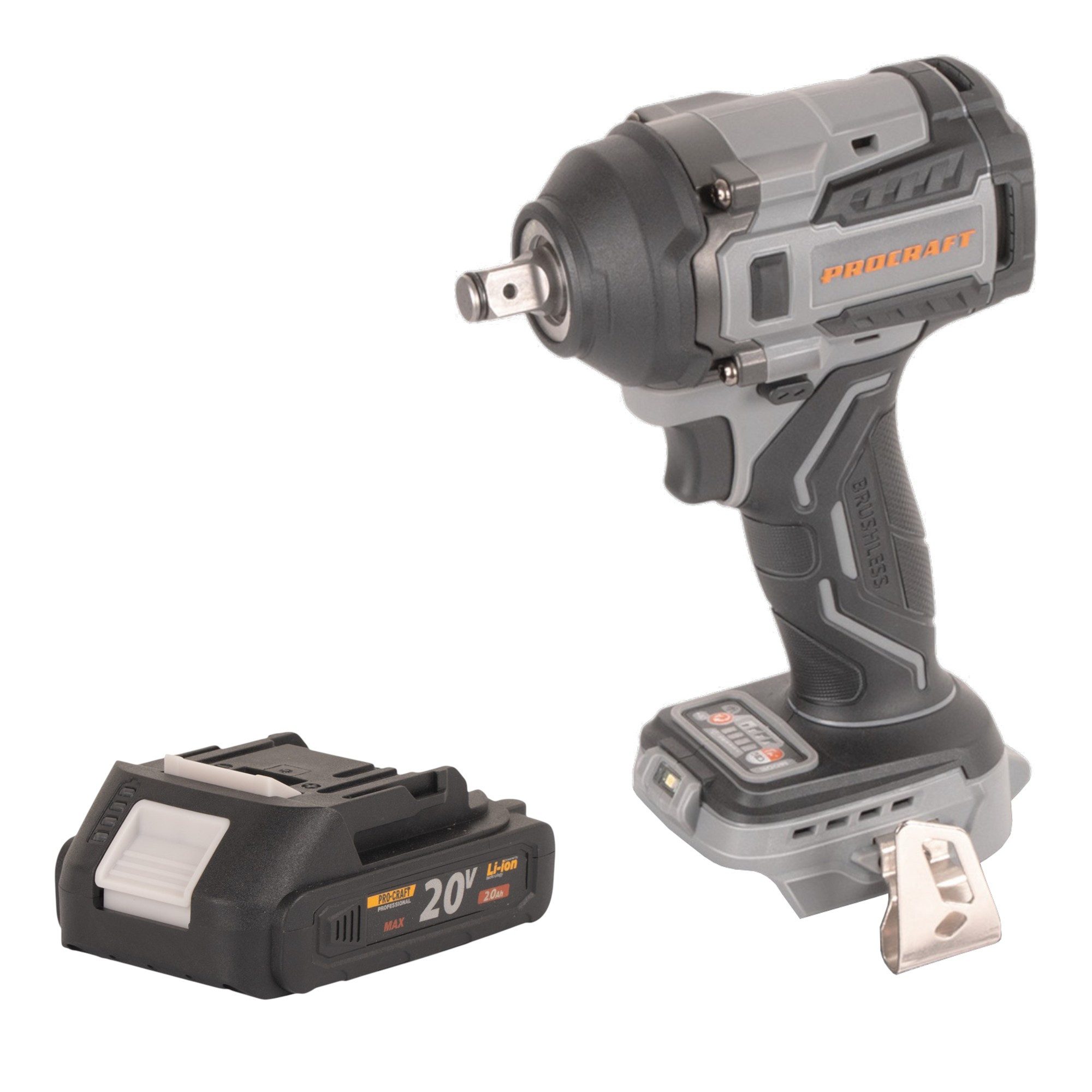PROCRAFT industrial Akku-Schlagschrauber IW550Abb 20 V 550 Nm 1/2" + 1x Akku 2,0 Ah - ohne Ladegerät