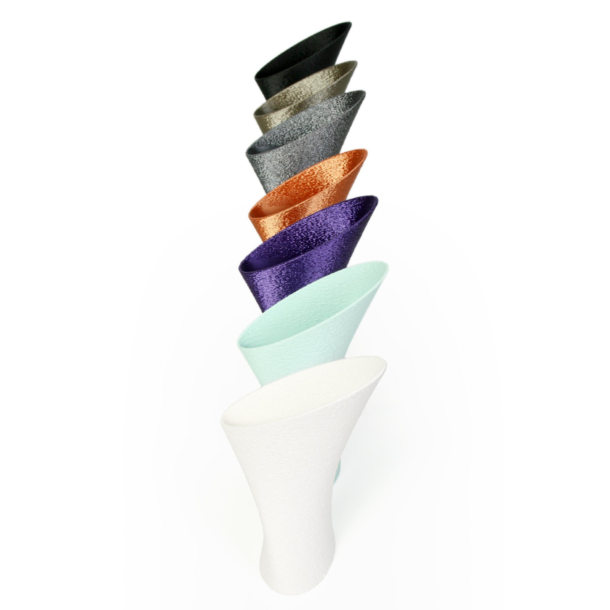 Kreative Feder Dekovase Designer Vase Dekorative aus Blumenvase – Bronze & bruchsicher aus Bio-Kunststoff, nachwachsenden Rohstoffen; wasserdicht