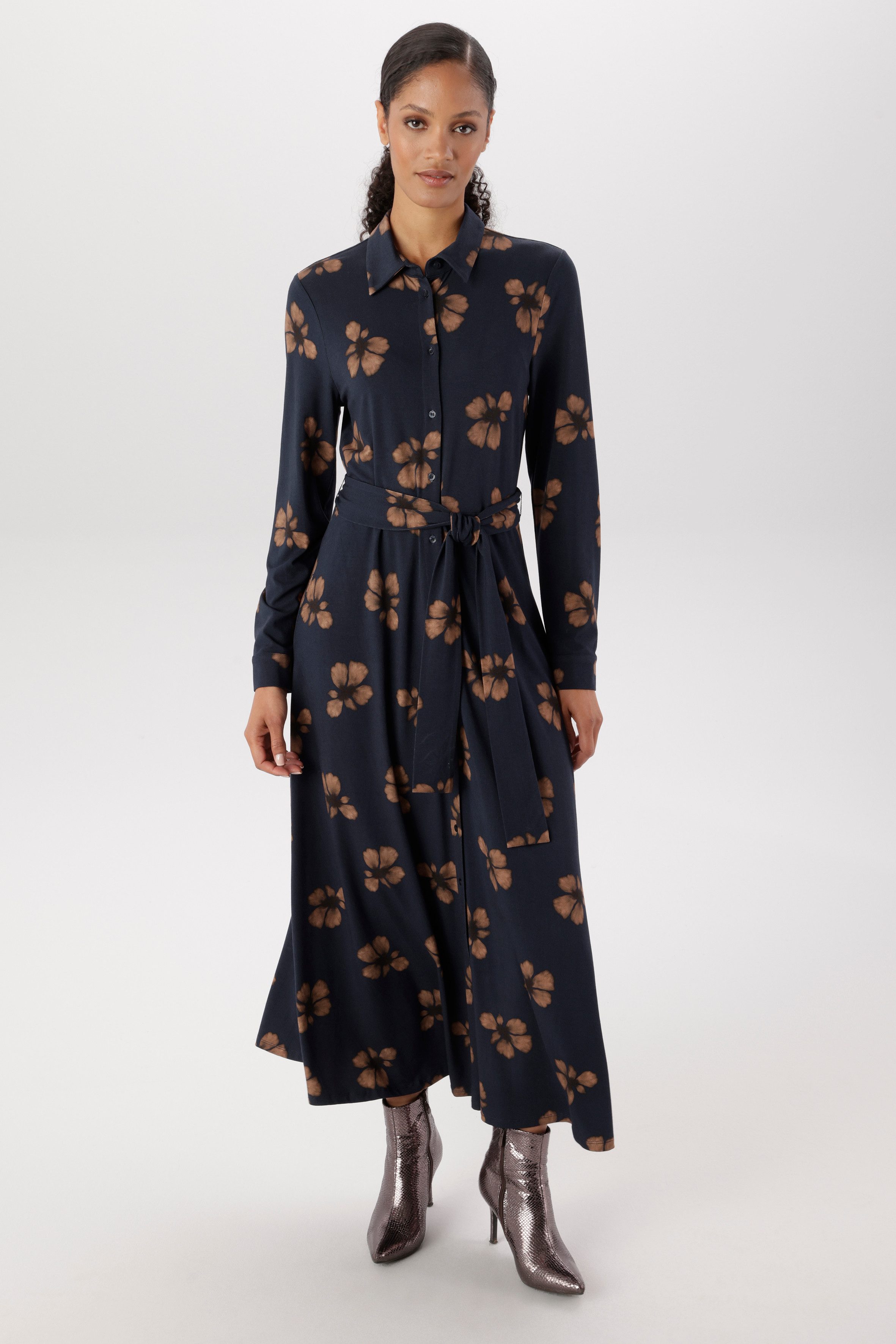 Aniston SELECTED Midikleid mit Blumenblüten-Print und abnehmbaren Bindeband - NEUE KOLLEKTION
