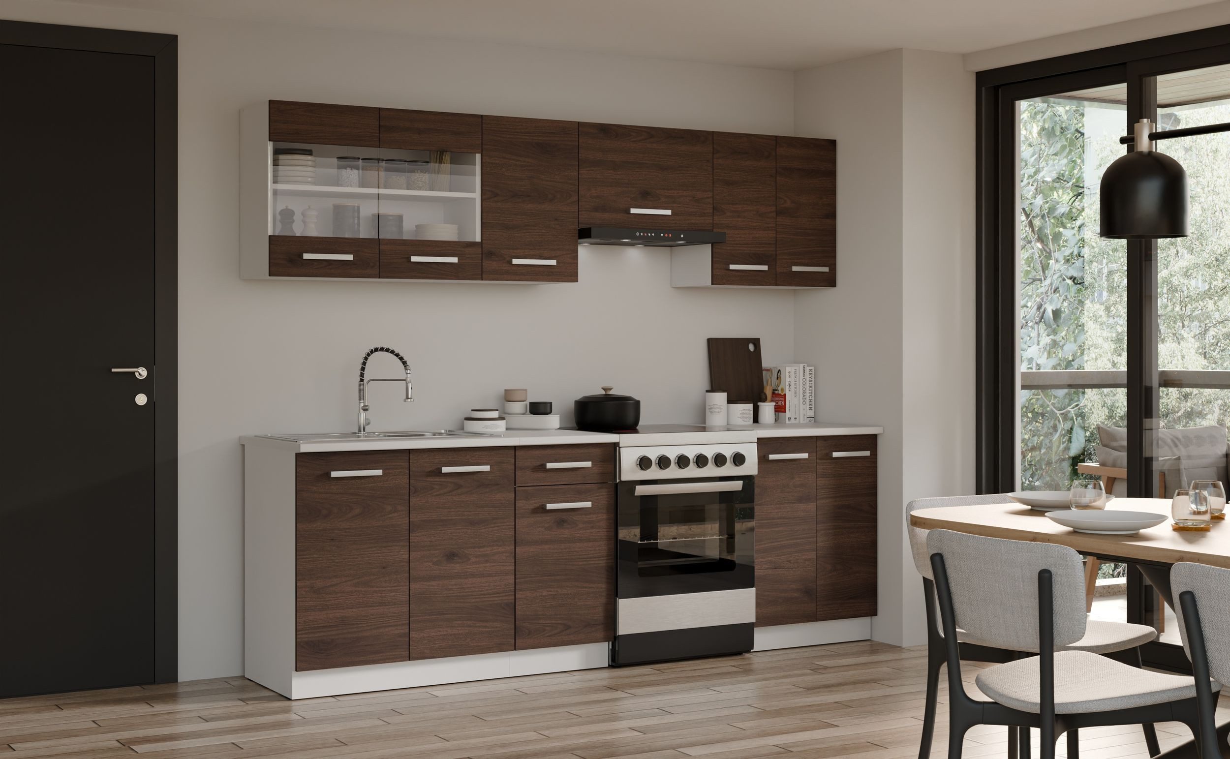 Küchen-Preisbombe Küchenzeile Küche Robby 240 cm Küchenzeile Küchenblock Si günstig online kaufen