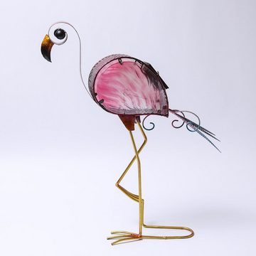 MARELIDA LED Dekoobjekt LED Solar Gartenfigur Flamingo 10 kaltweiße LED 48cm Lichtsensor rosa, kaltweiss (5300K bis 6000K)