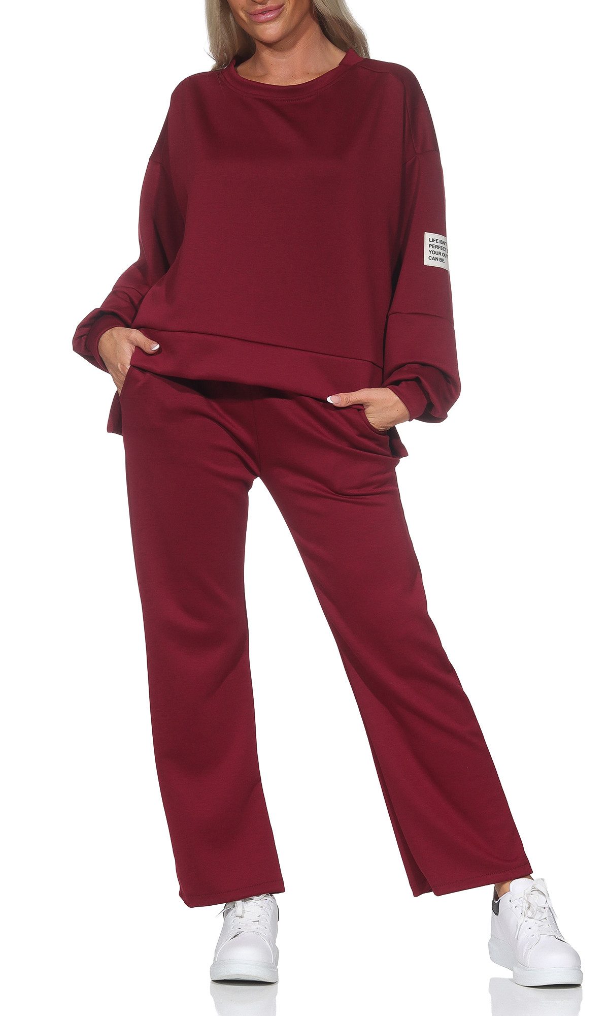 simaranda Jogginganzug Damen Jogginganzug 9 42-46 Weinrot