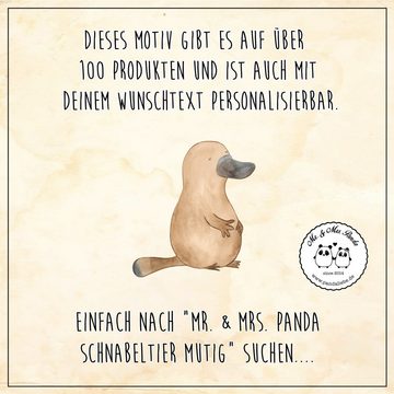 Mr. & Mrs. Panda Poster DIN A5 Schnabeltier Mut - Oceanblue - Geschenk, Neuanfang, Neustart, Schnabeltier mutig (1 St), Lebendige Farben