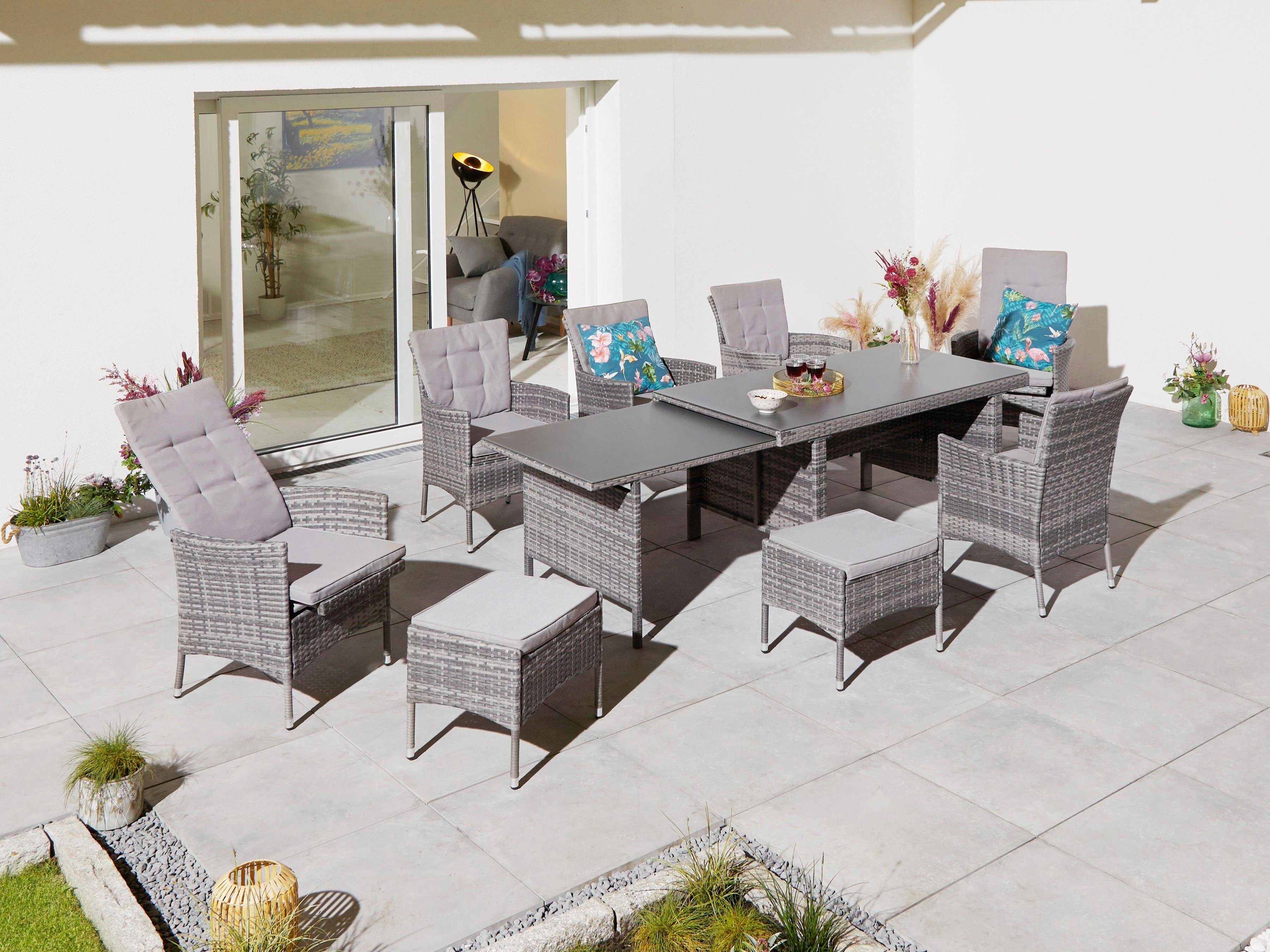 KONIFERA Garten-Essgruppe Parla, (Set, 21-tlg., 6xSessel, 1x AZ-Tisch 150-2 günstig online kaufen