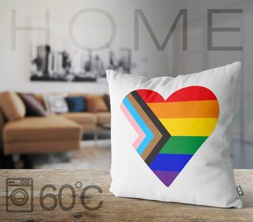 Kissenbezug, VOID (1 Stück), Pride LGBTQ Herz Progress interbinär Liebe Gay pride flag parade club