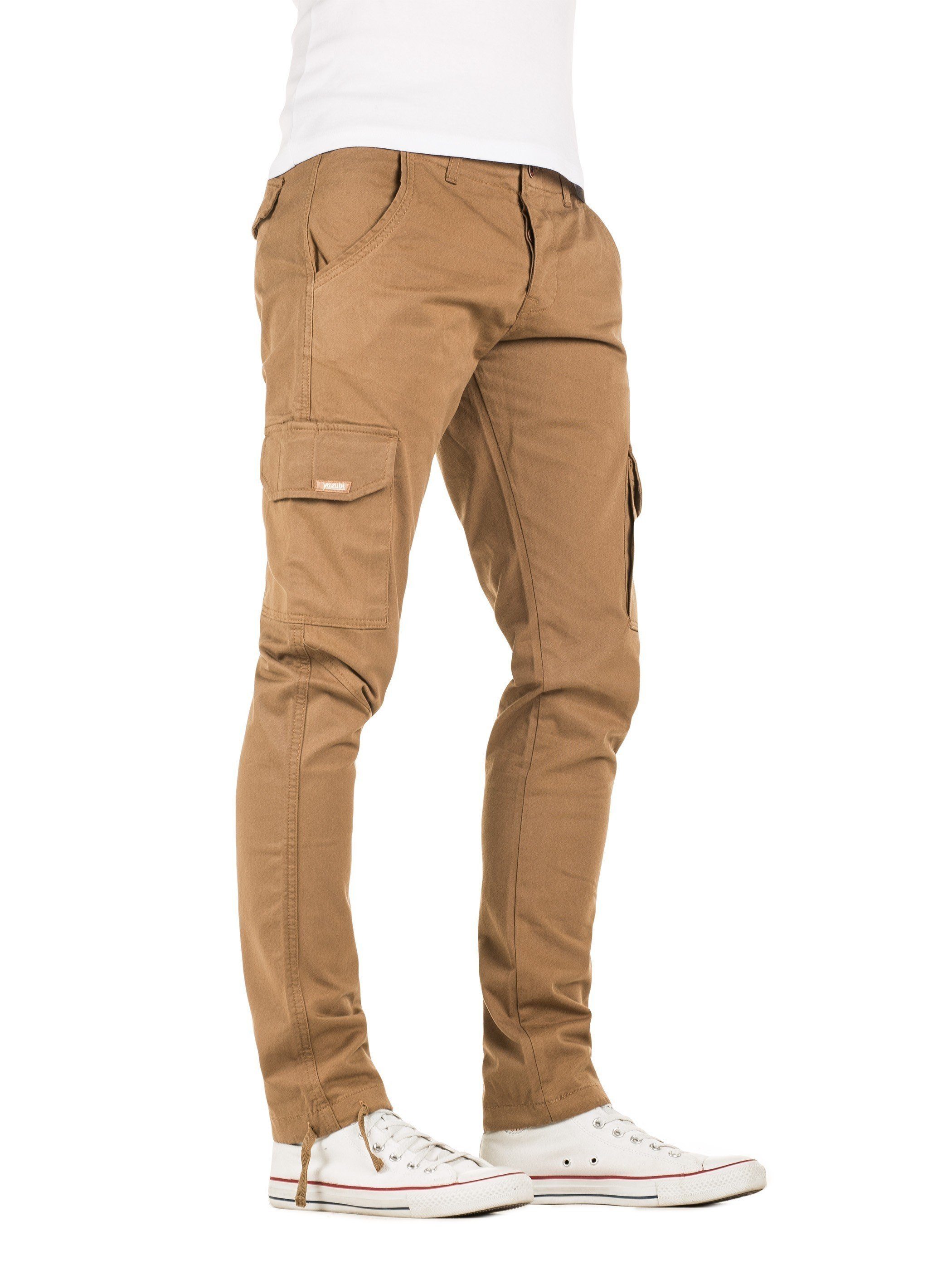 Cargohose Slim (camel otter181018) Chinohose Braun Pants Jan Yazubi Cargo Fit Herren