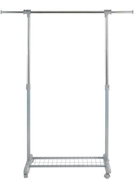 Kleiderständer Rollgarderobe, B 86 x H 134 cm, Grau, höhenverstellbar und ausziehbar in die Breite