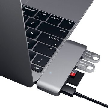 Satechi Type-C Pass-through USB Hub Adapter zu MicroSD-Card, SD-Card, USB 3.0, USB Typ C