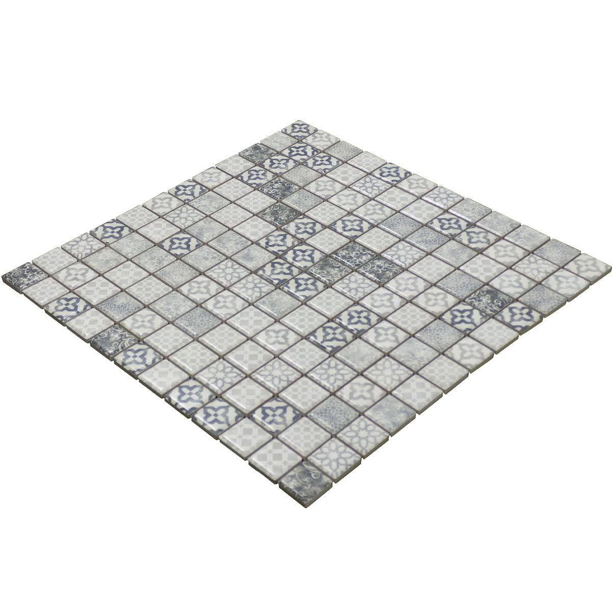 Mosafil Mosaikfliesen Keramik Mosaikfliesen Solavita Grau, Keramik 29.700x29.700, grau, Verlegefertig auf ein Netz geklebt - Frostsicher