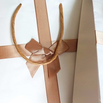 maDDma Geschenkpapier 3 Geschenktüten mit Satinschleife 23 x 18 cm Geschenktasche, weiß 23 x 18 cm