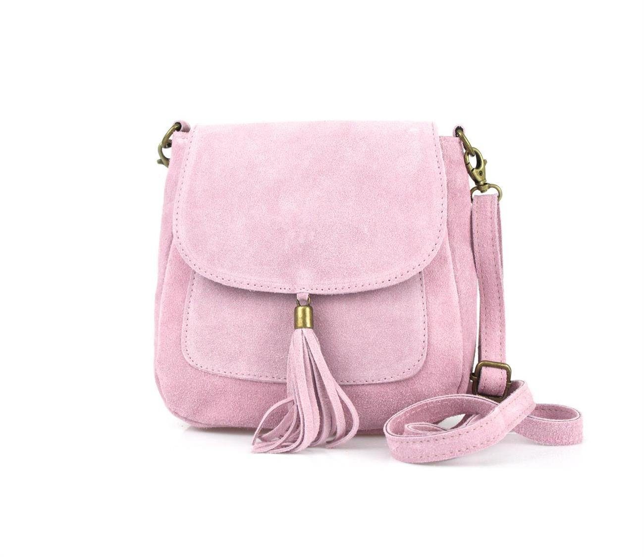 Schultertasche Made in Italy Damen Leder Tasche CrossOver