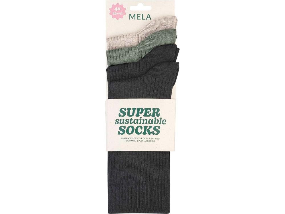 MELA Füßlinge MELA 4er-Pack Bio-Socken 'Ripped' günstig online kaufen