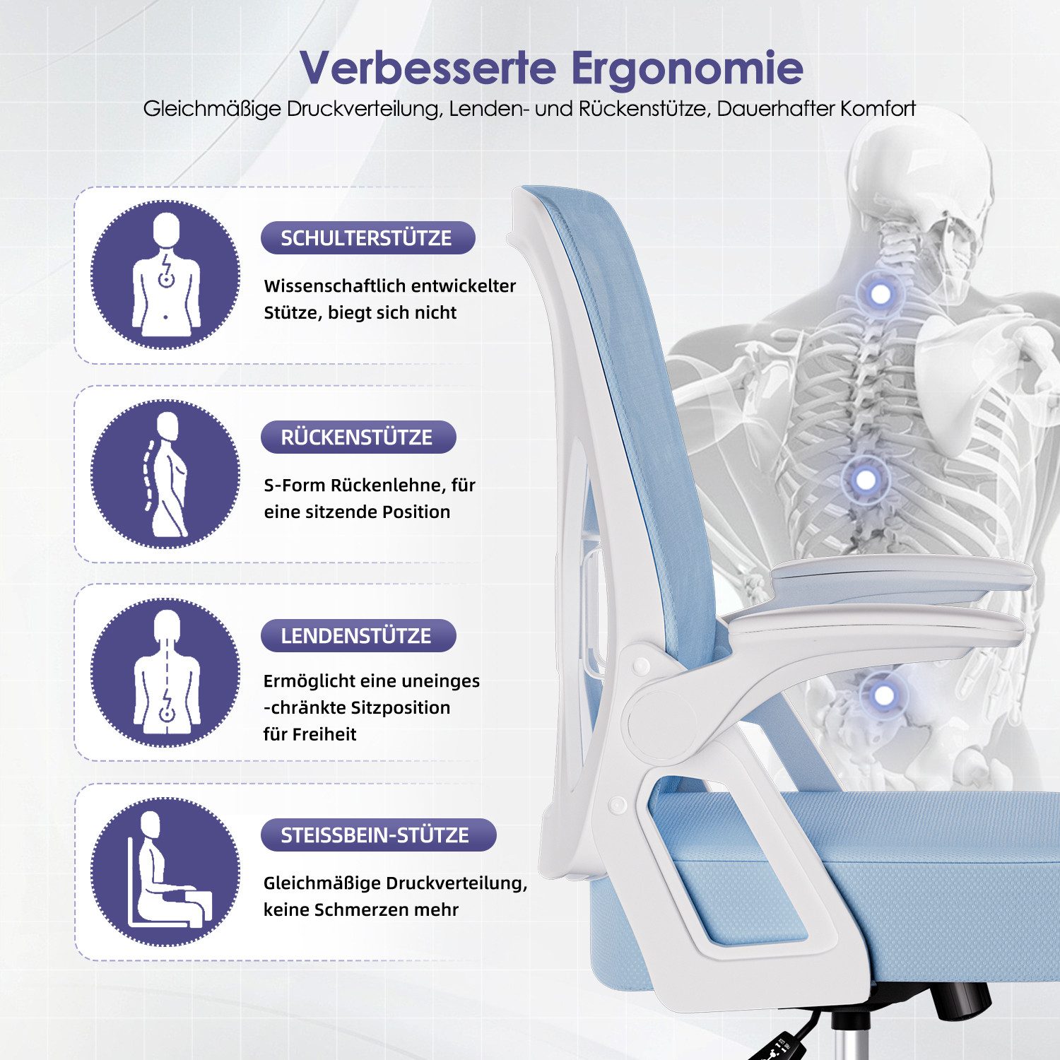 Hiazurm Bürostuhl Bürostuhl,Chefsessel aus Mesh,Ergonomischer Schreibtischs günstig online kaufen