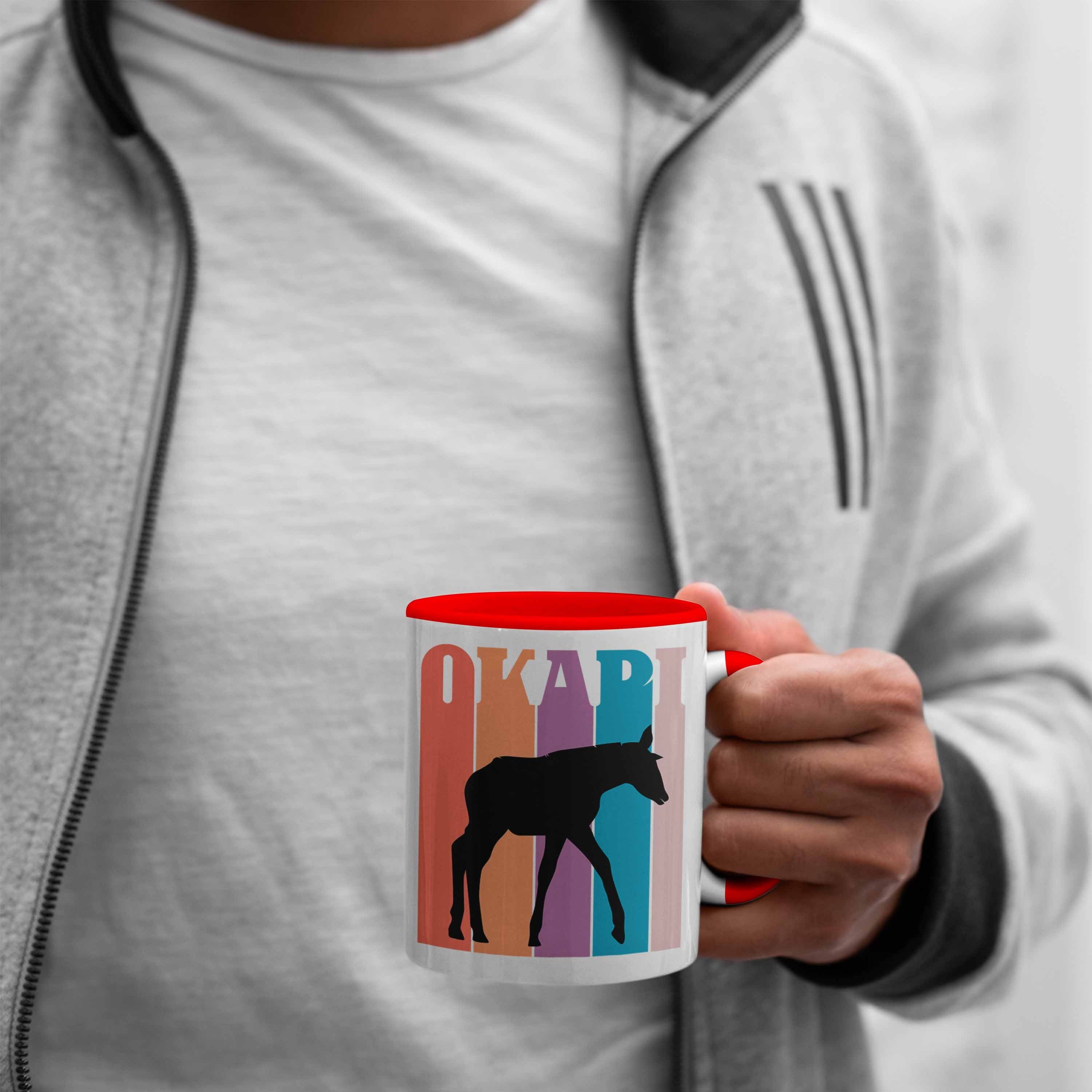 Geschenk Lustige Tasse Liebhaber Okapi Rot Trendation Grafik Tasse für Okapi