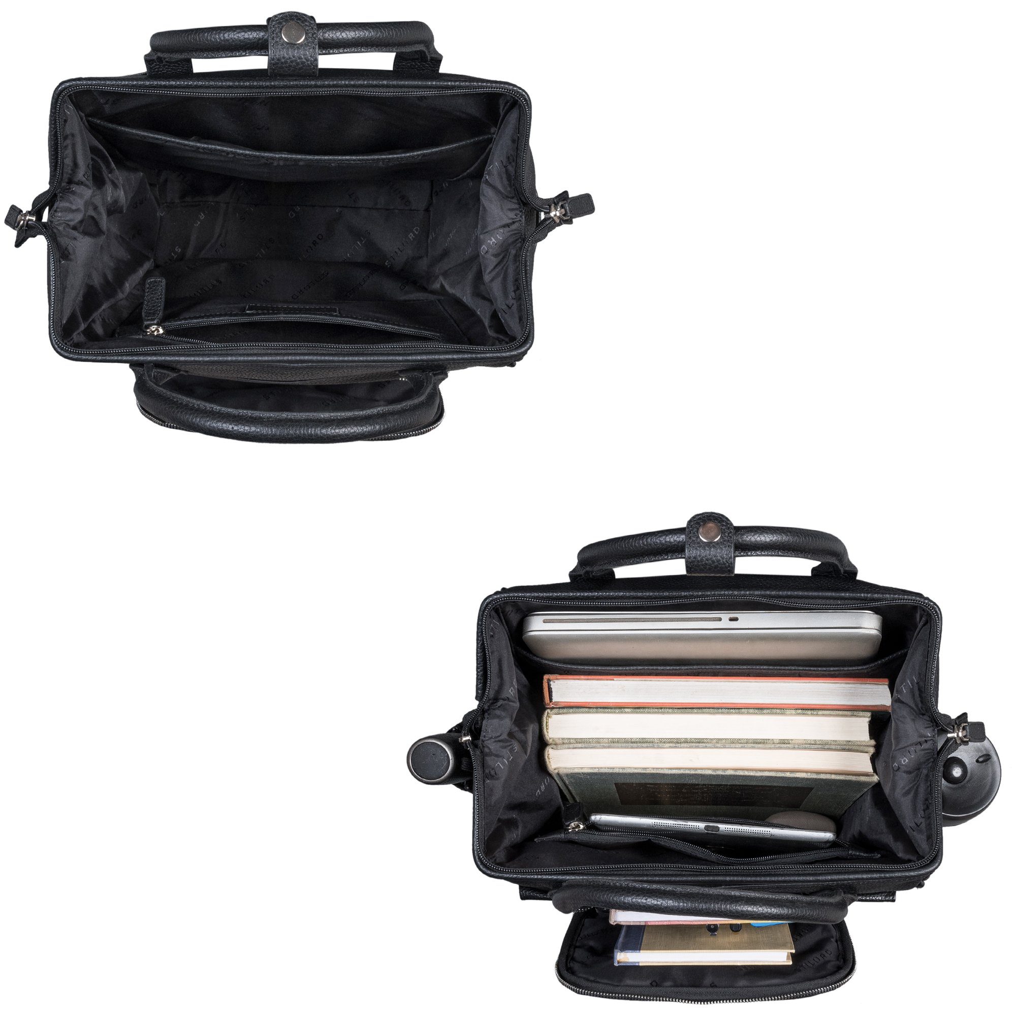 STILORD Notebook-Rucksack "Wendelin" Premium Leder Rucksack mit Laptop-Fach