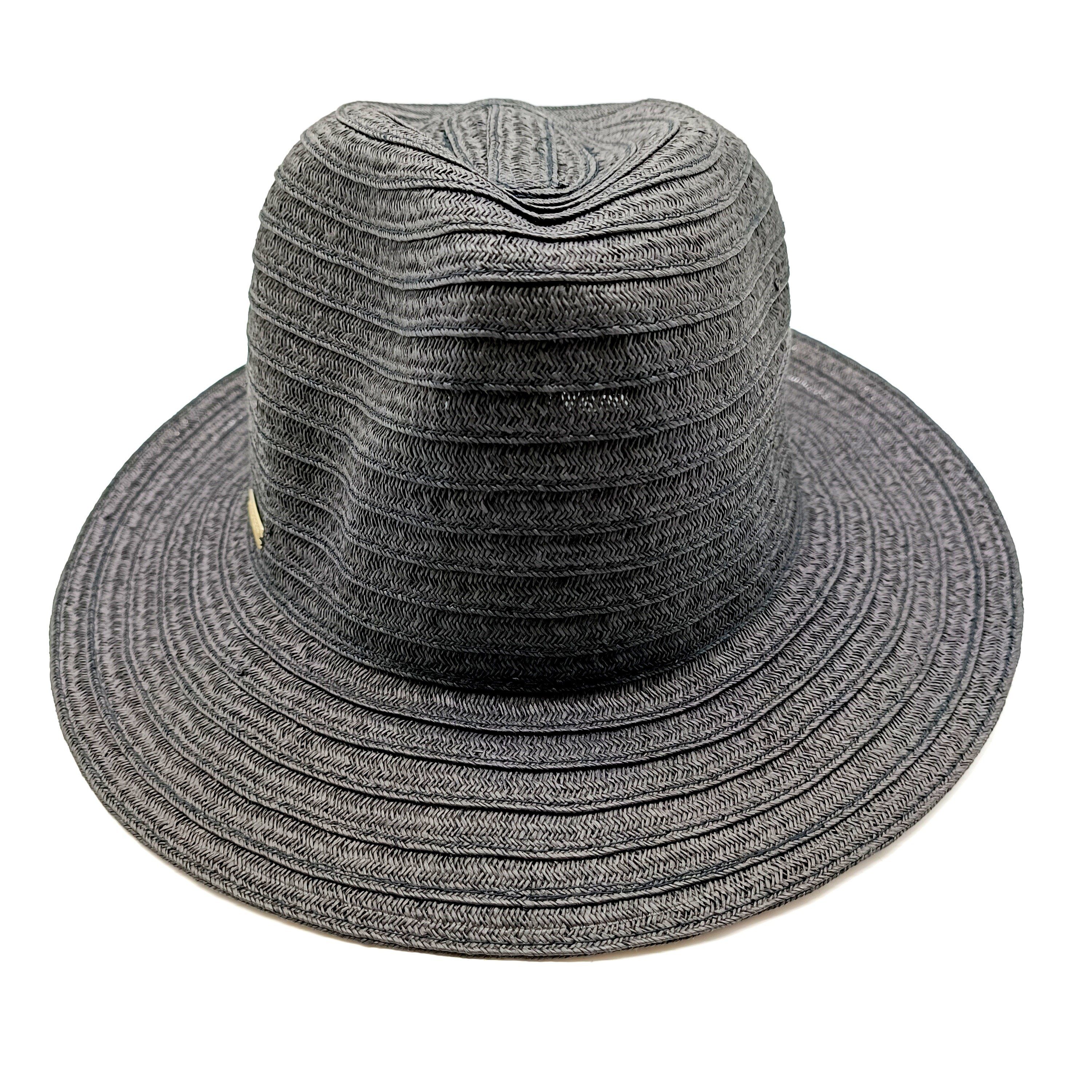 Seeberger Strohhut Borten Fedora black