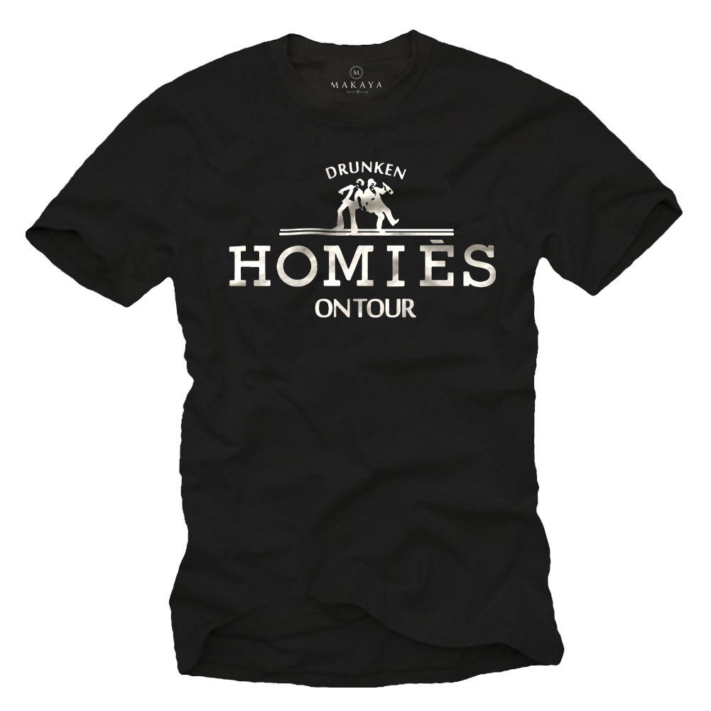 ᐅ MAKAYA PrintShirt Lustige Sprüche TShirts Drunken Homies Bier