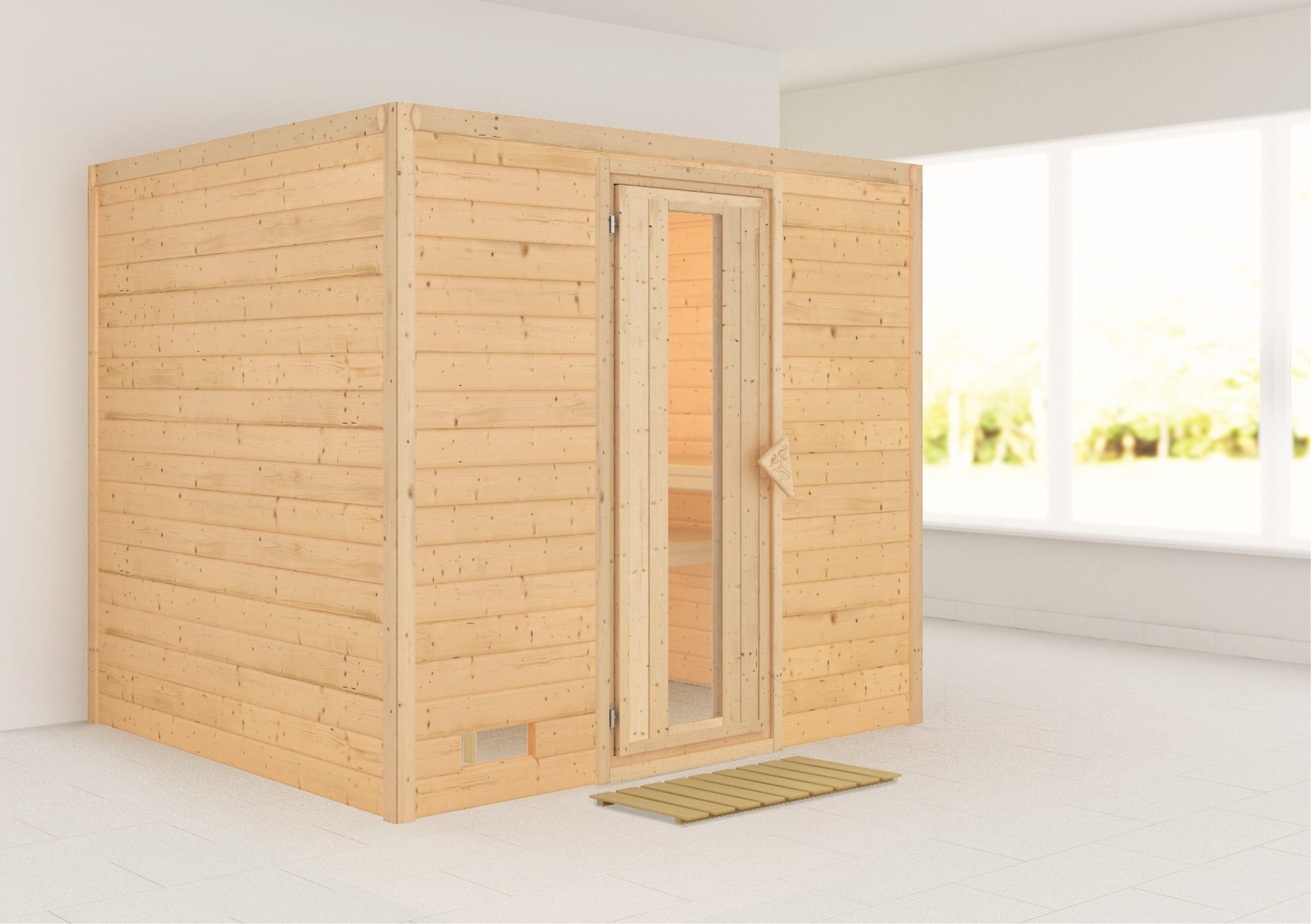 Karibu Sauna Soraja, BxTxH: 231 x 196 x 200 cm, 40 mm, (Set) ohne Ofen