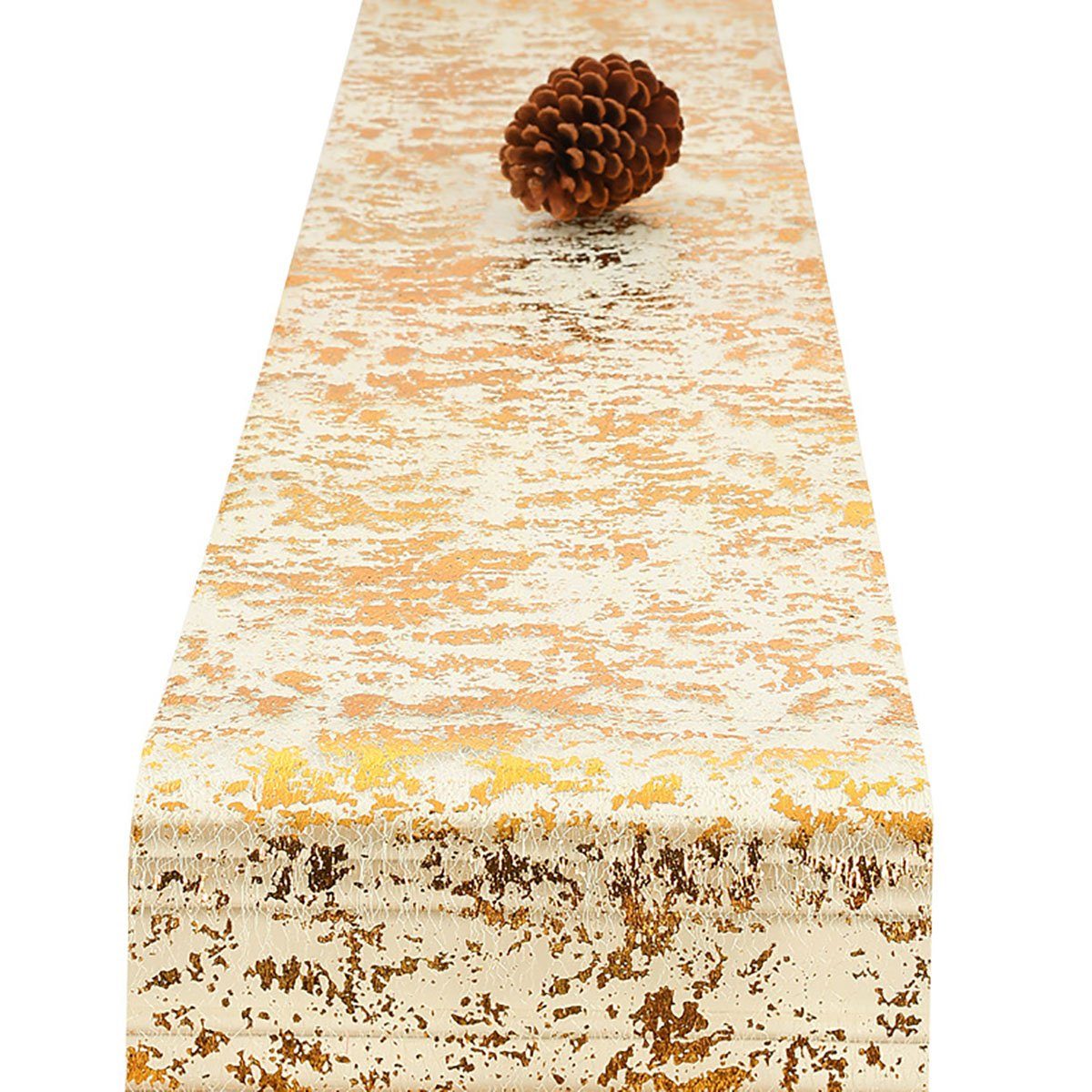 CTGtree Tischläufer Polyester Tischband mit Beschicht in glänzend golden