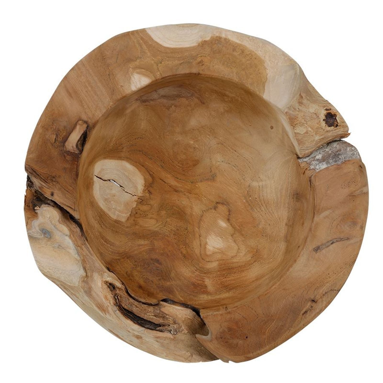 BURI Schale Rustikale Teakholzschale 27-30cm Schüssel Deko Holz Naturprodukt, Holz – Bild 4 von 4