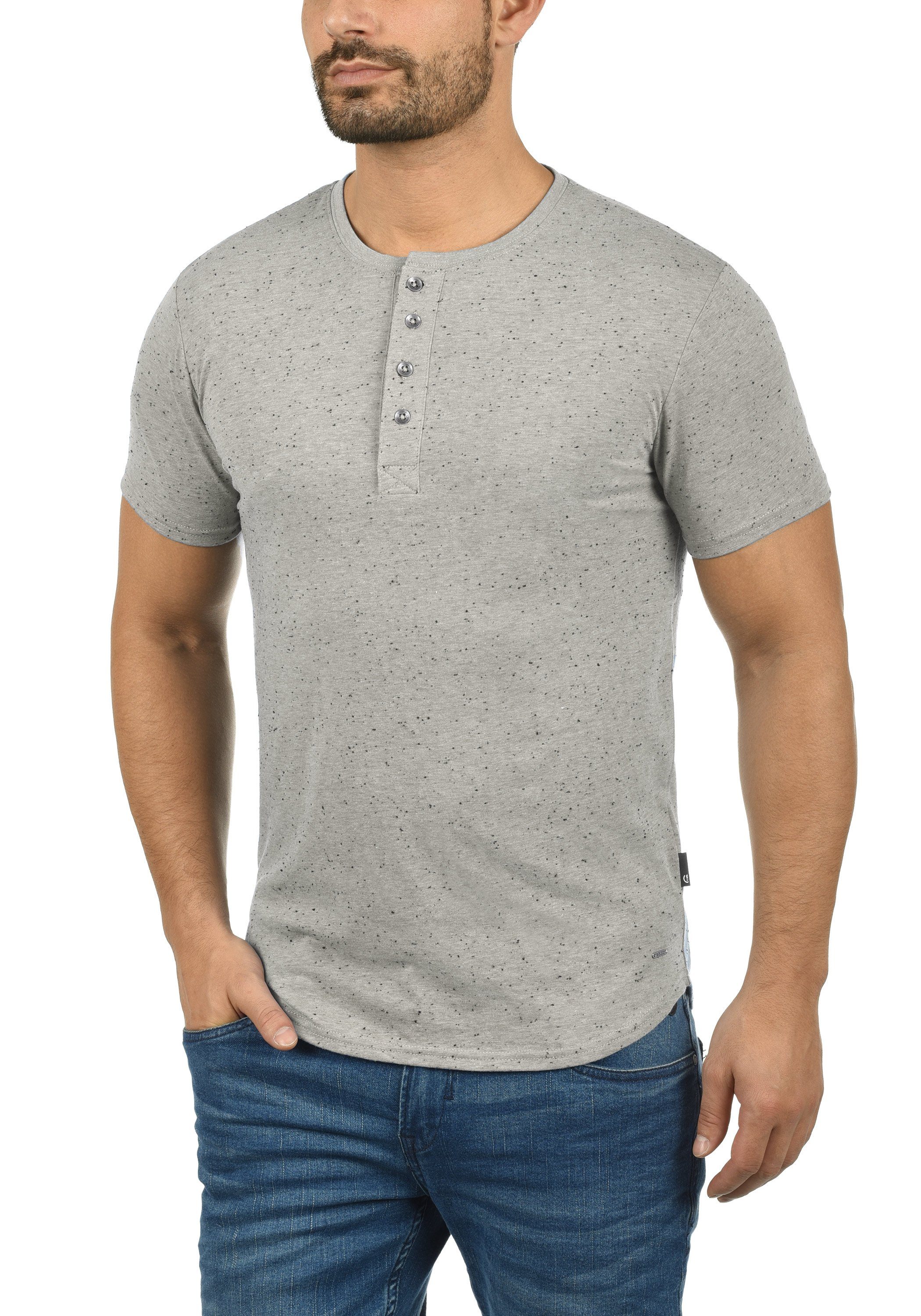 !Solid SDThai mit Light Knopfleiste Grey (2325) Rundhalsshirt Kurzarmshirt