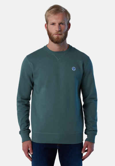 North Sails Fleecepullover Sweatshirt mit Logo-Aufnäher