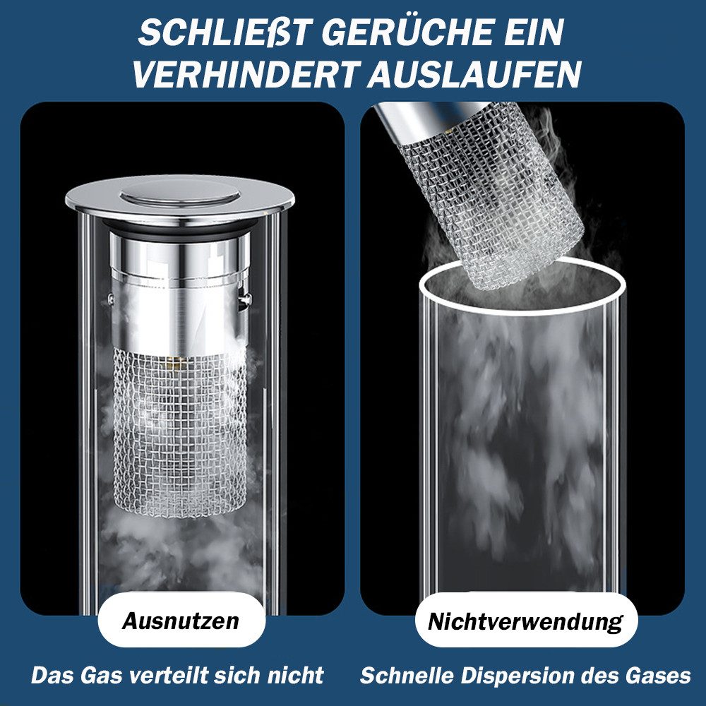 TUWENA Waschbeckenstöpsel 2 Stück 304 Edelstahl Pop Up Abflusssieb, Abflussstopfen Waschbecken, mit Haarsieb, Universelle Waschbeckenstöpsel (34-40mm) – Bild 5 von 5