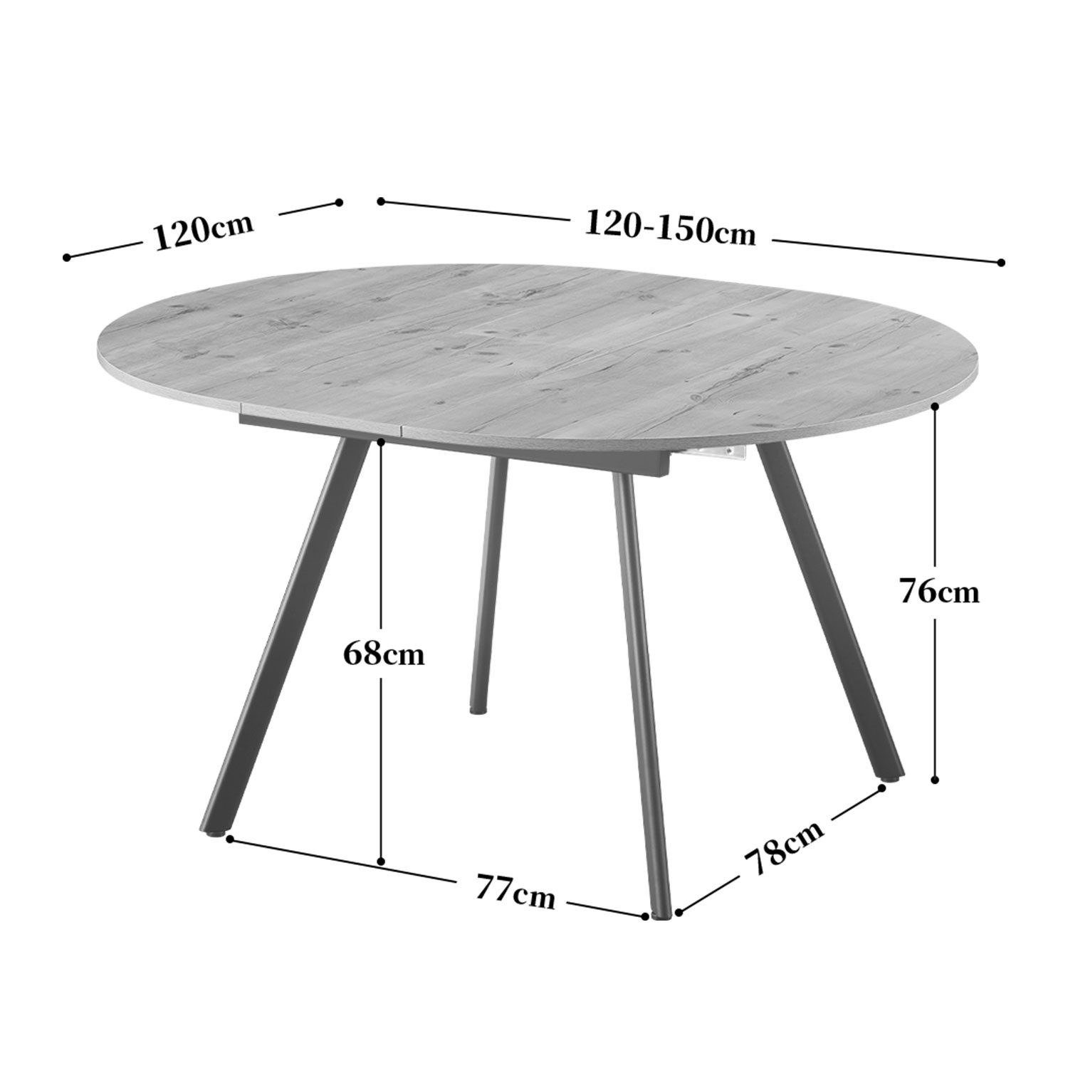 B&D home Esstisch LIV, Rund, ausziehbar, günstig online kaufen