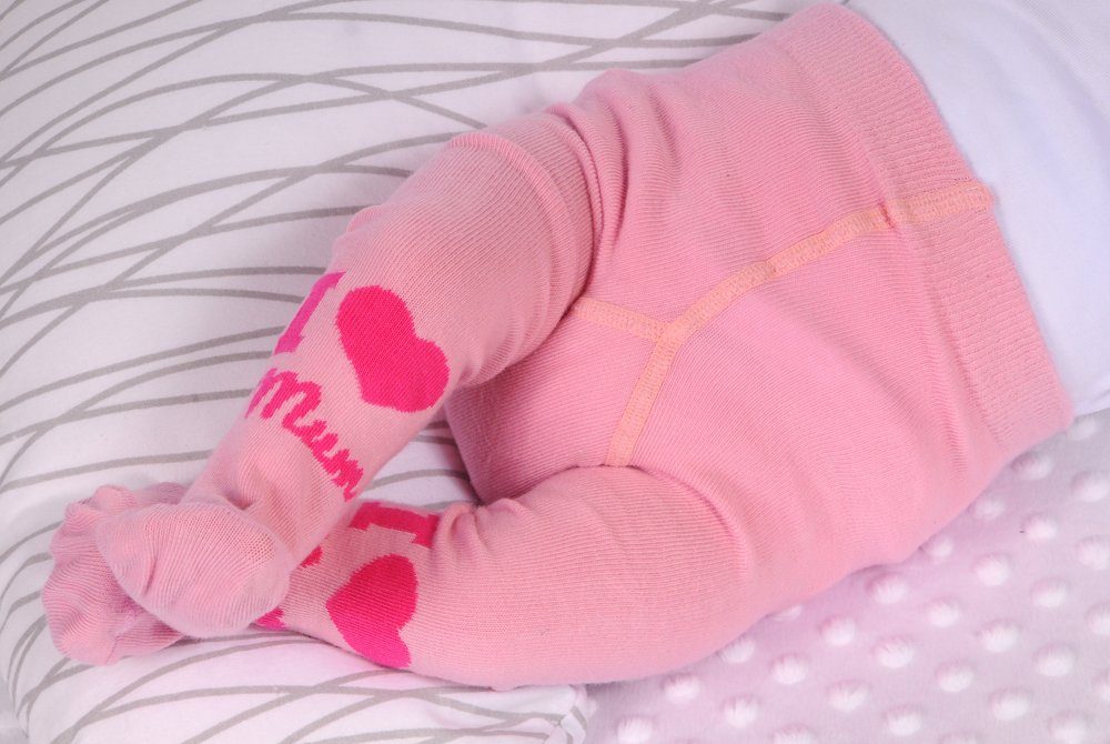 La Bortini Strumpfhose Strumpfhose für Frühchen Neugeborene Baby in Rosa elastisch, hoher Baumwollanteil, 44 50 56 62 68 74 80