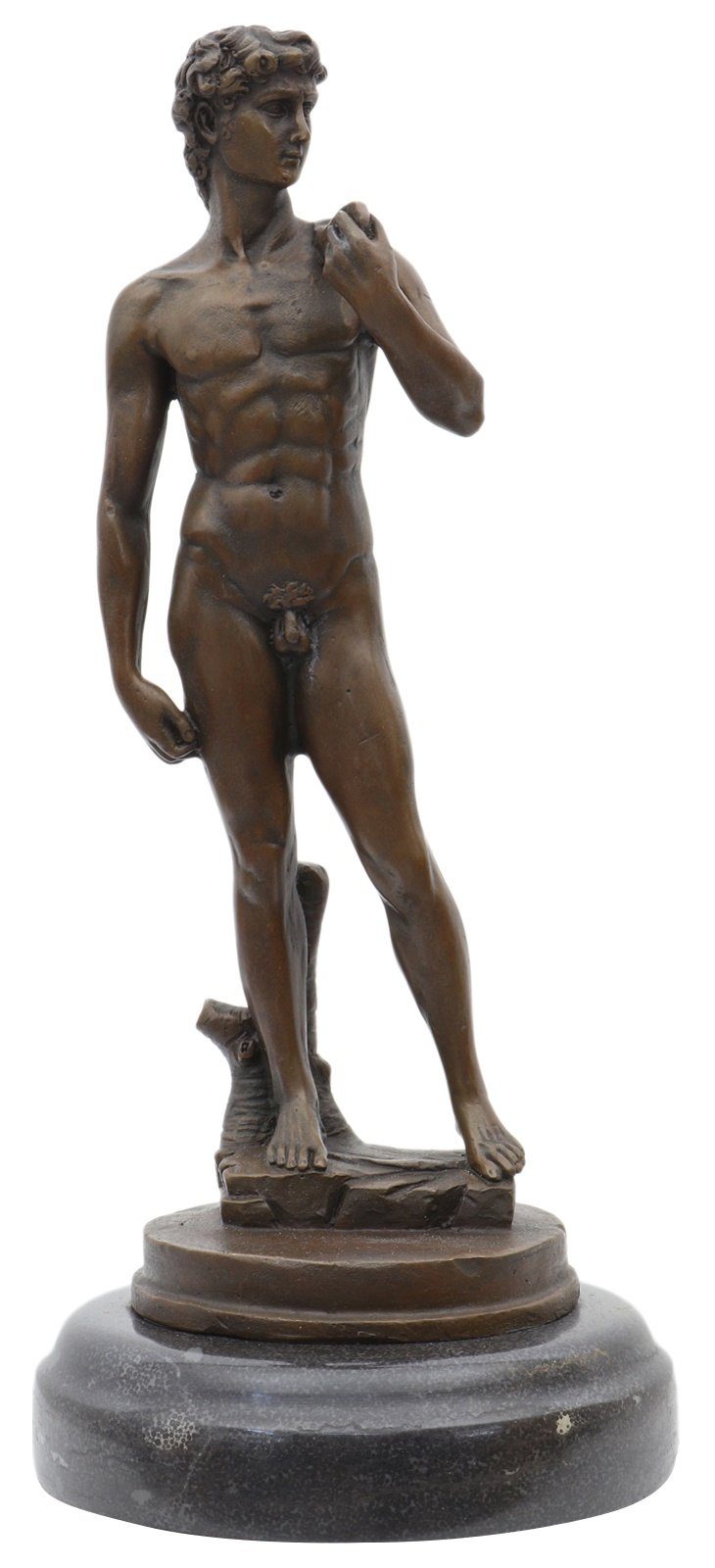 Aubaho Skulptur Bronzeskulptur David nach Michelangelo Figur Mythologie Antik-Stil Rep