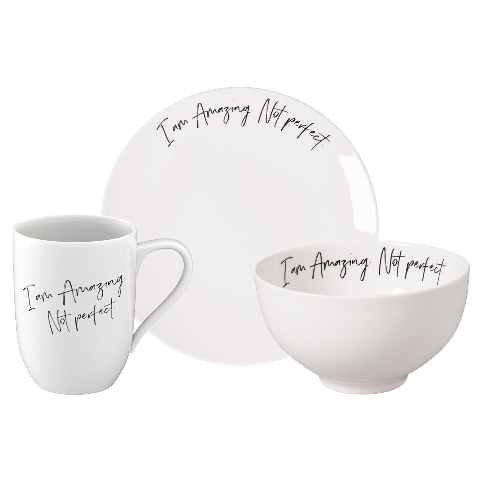 Villeroy & Boch Kombiservice Statement Frühstücks-Set Amazing not perfect (3-tlg), Porzellan