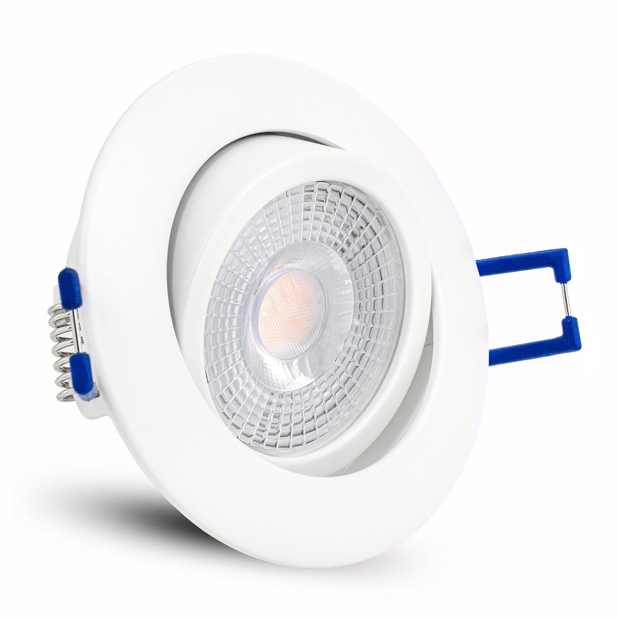 linovum LED Einbaustrahler LED Einbauleuchte ATESA flach weiss schwenkbar mit tauschbarem Modul, Leuchtmittel inklusive, Leuchtmittel inklusive
