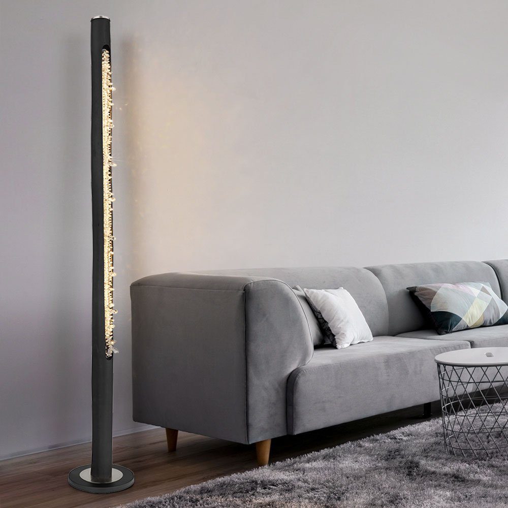 LED-Leuchtmittel fest Holz Globo LED Stehleuchte LED dimmbar Wohnzimmer Stehlampe, verbaut, Stehlampe