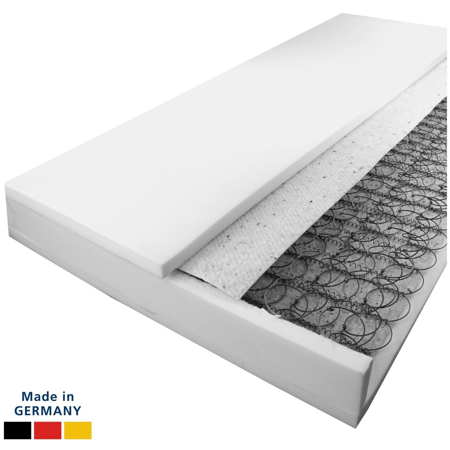 Bonnellfederkernmatratze Federkernmatratze H3/H4, Matratze für Boxspringbett, Boxspringmatratze, AM Qualitätsmatratzen, 19 cm hoch, 90x200 cm