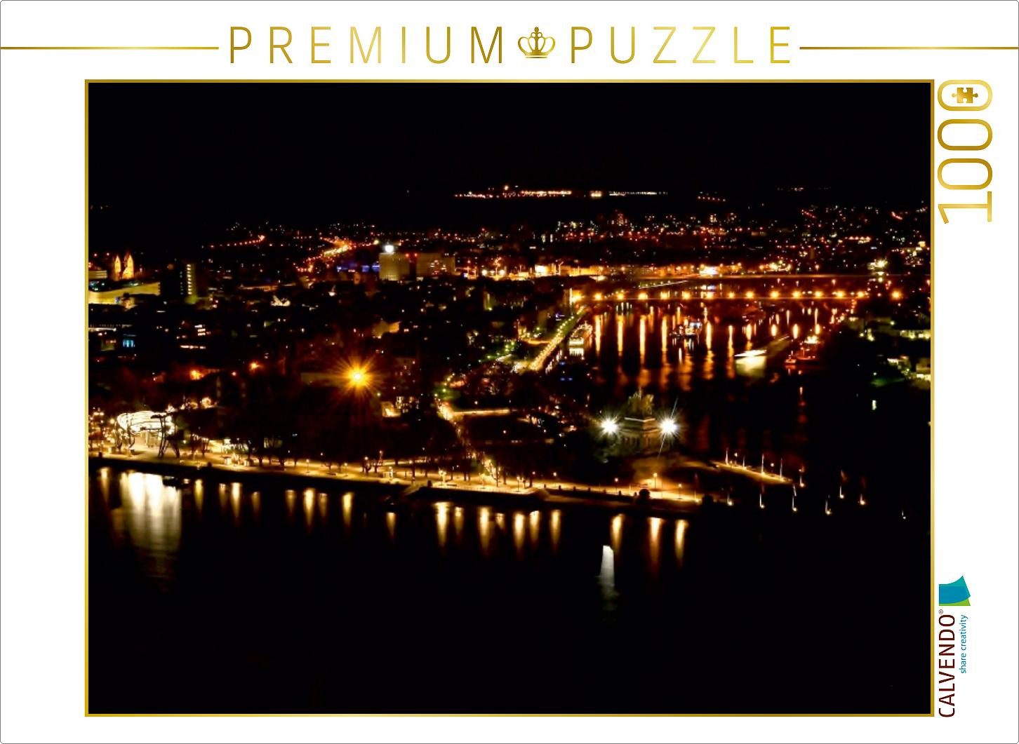 CALVENDO Puzzle CALVENDO Puzzle Koblenz, das Deutsche Eck bei Nacht 1000 Teile Puzzle, 1000 Puzzleteile