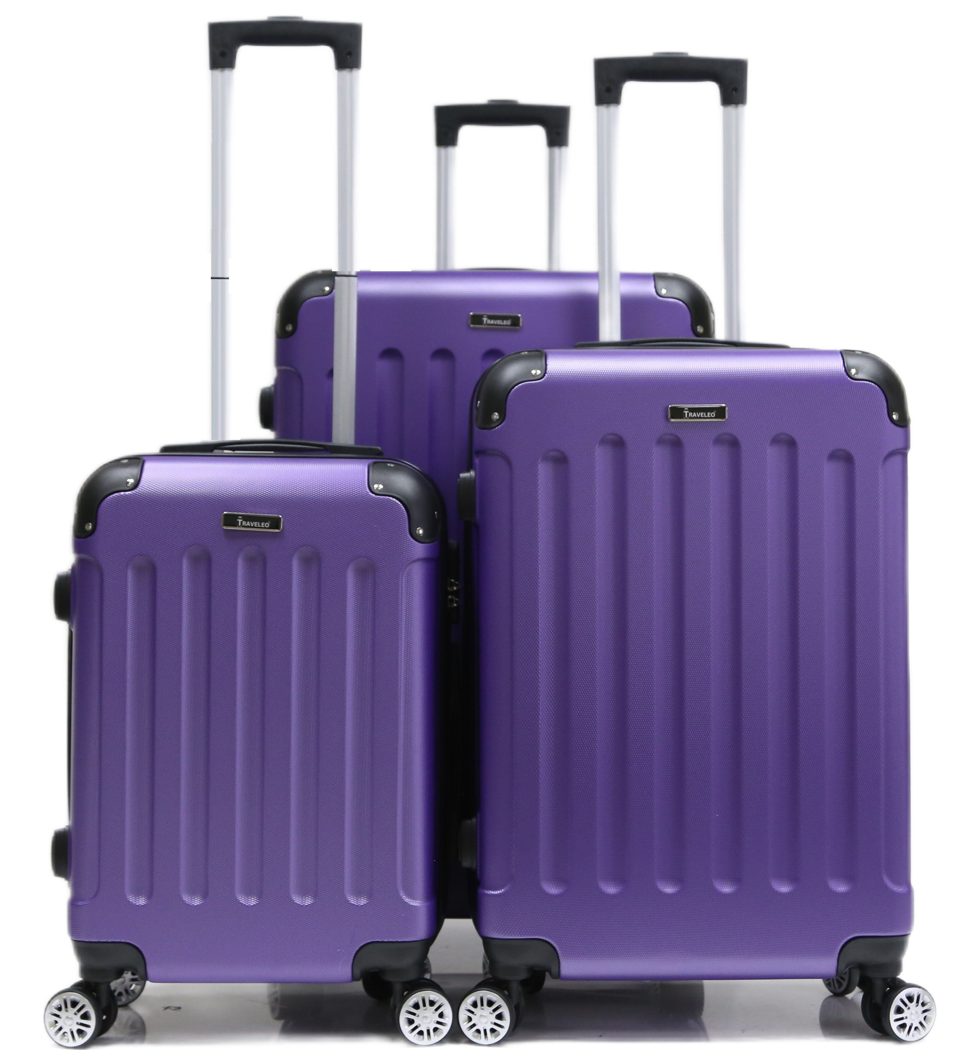 KESSMANN Kofferset Hartschalenkoffer Set 3 Teilig Kofferset S-M L XL mittel groß Koffer, 4 Rollen, (Koffer-Set, 3 tlg., Leichtgewicht Rollkoffer 360° Rollen Reisen Urlaub Reisekoffer Set), Trolley Gepäckset Hartschalenkoffer Urlaubskoffer Handgepäck Organizer