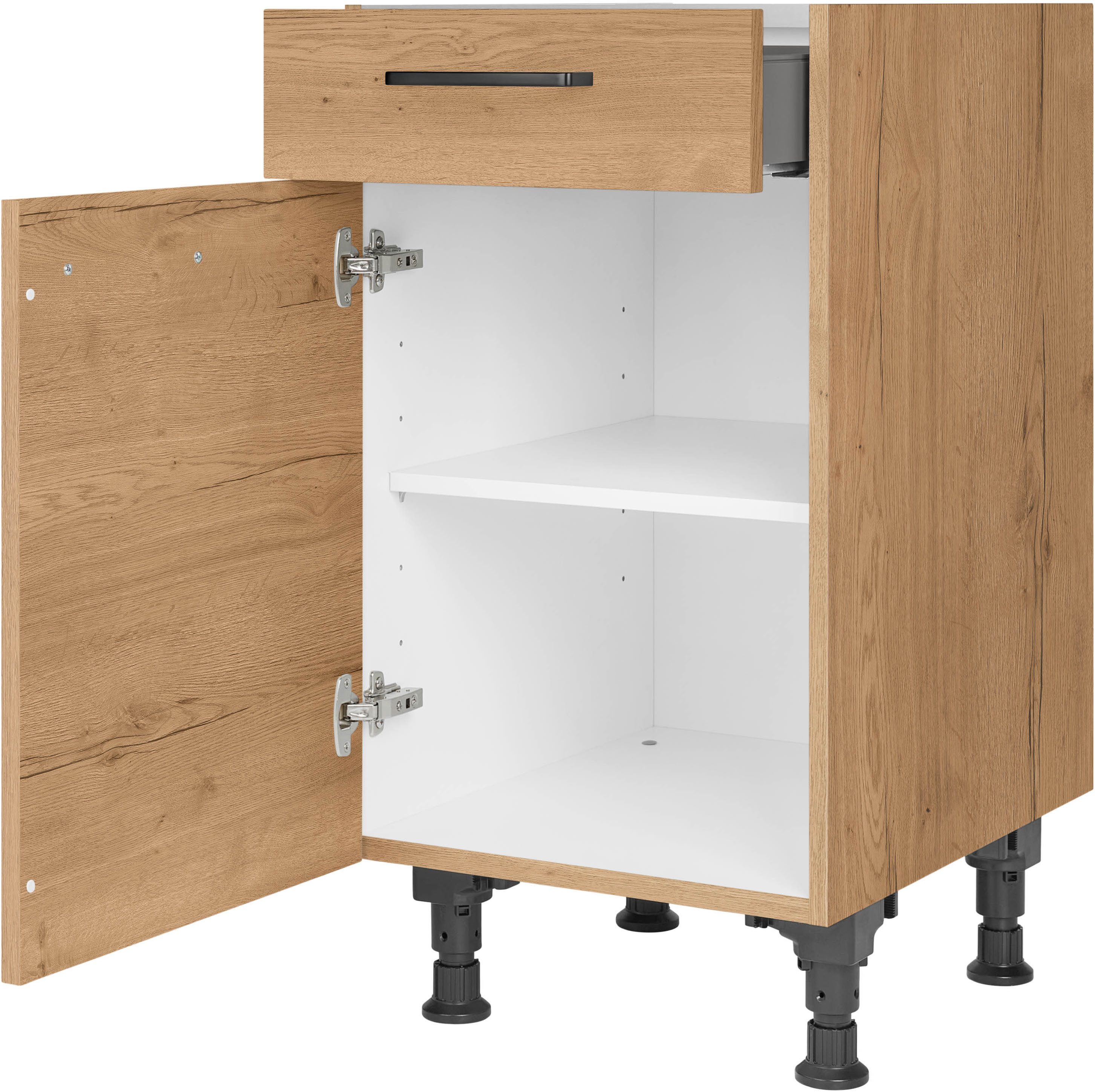 nobilia® Unterschrank "Structura", Ausrichtung wählbar, vormont., in den Breiten 30, 45 und 60 cm Breite, mit höhenverstellbaren Sockelfüßen, vormontiert