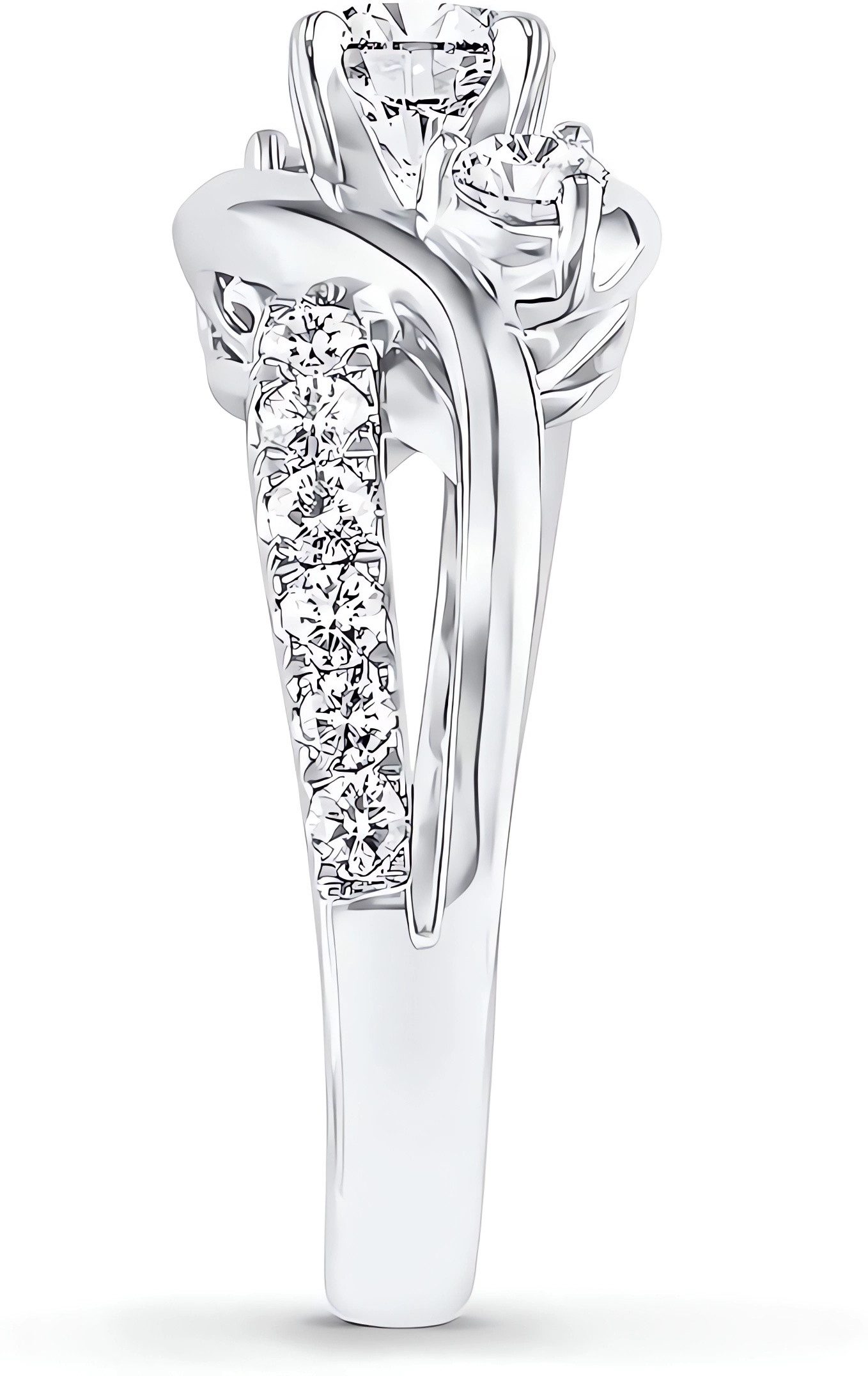 Jumpeak Diamantring Verlobungsring Damen,Statement Ring,Ring WeiBgold Damen,Gedrehte Rebe, 1 Karat Diamant,E VVS2 3EX,Diamant ring damen,Runder Diamant,Geschenk