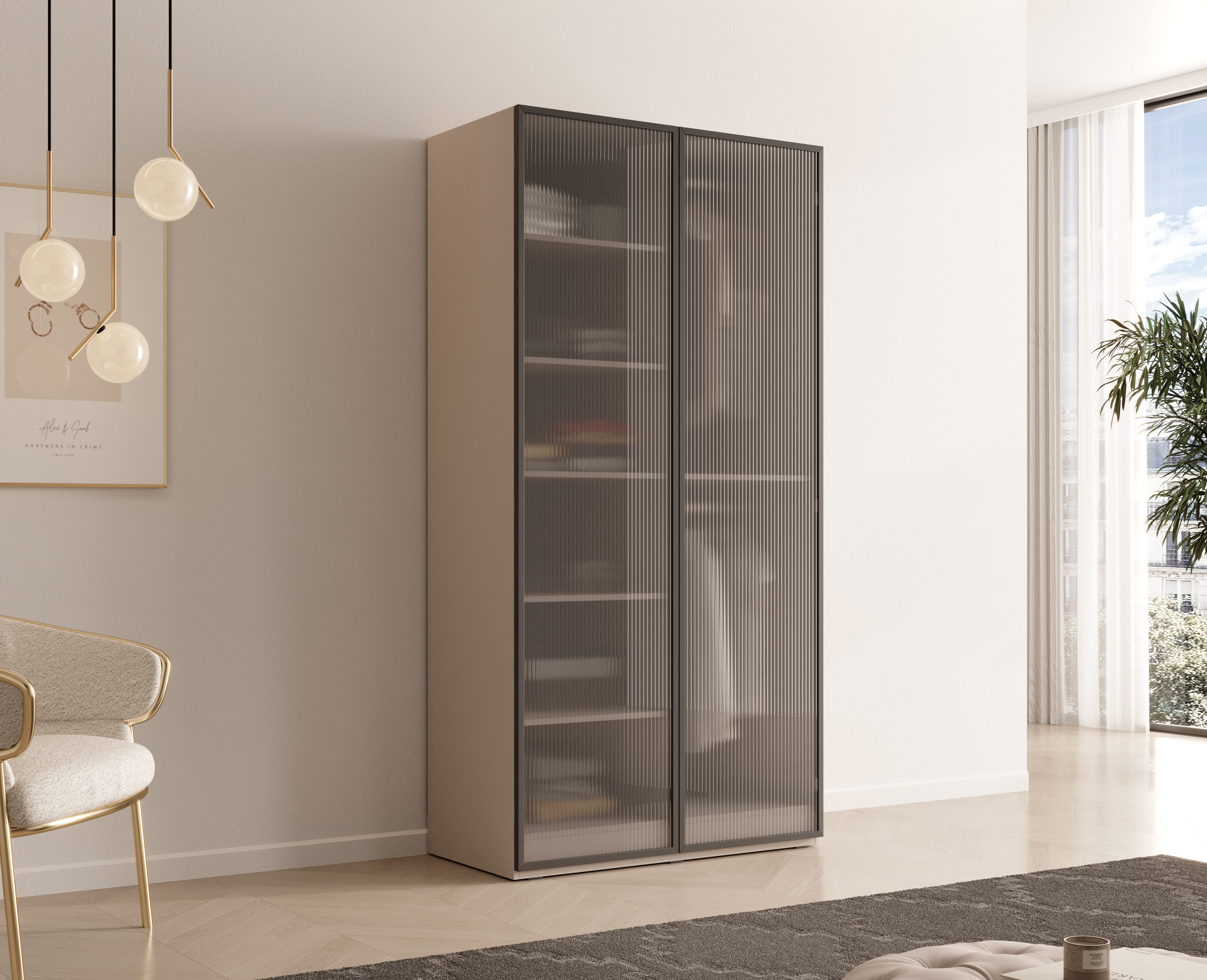 MOEBLO Drehtürenschrank MINEWRA FLUTES (Kleiderschrank 2/4/6 günstig online kaufen