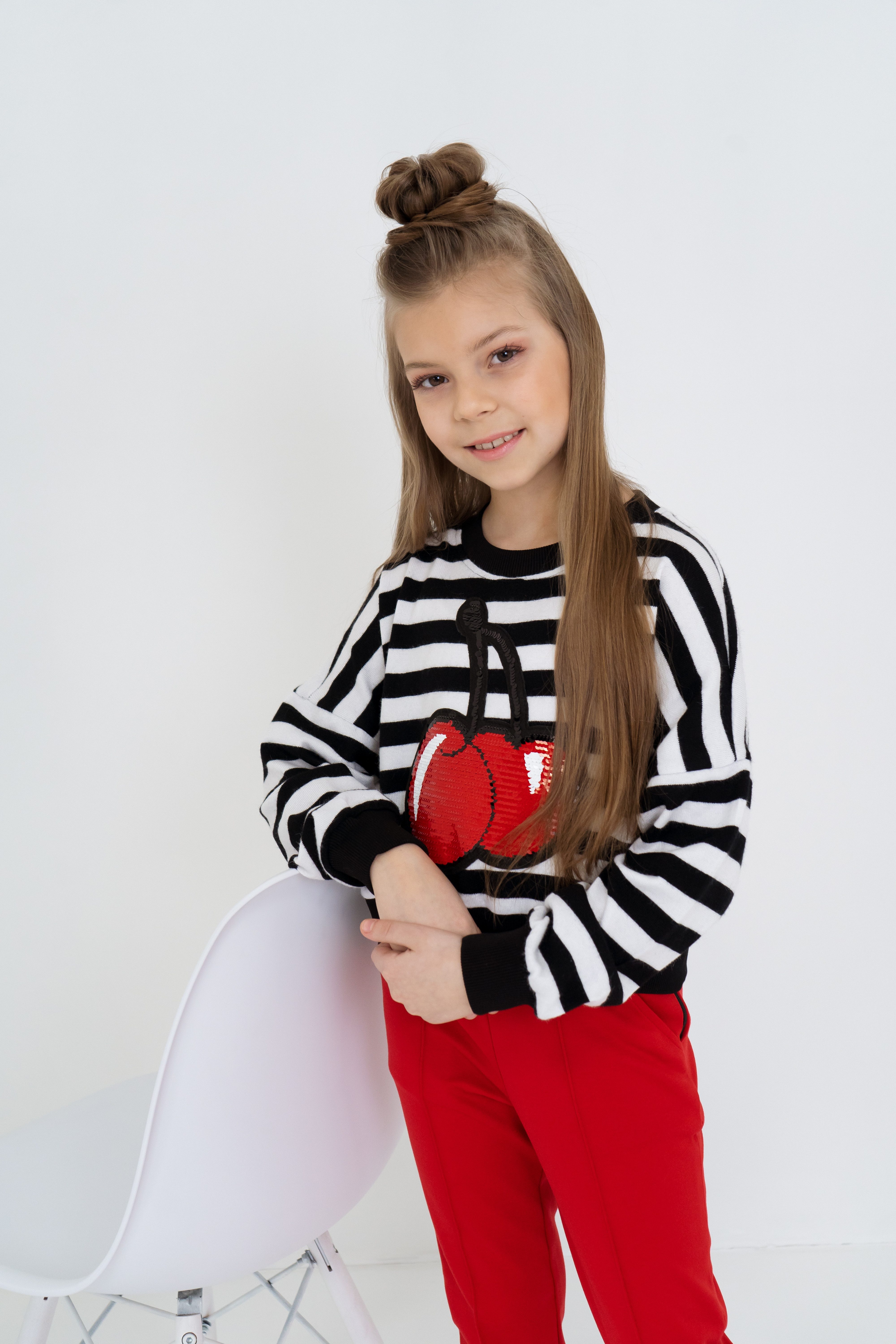 LEMONI Streifenpullover Gestreifter Pullover mit Kirschen günstig online kaufen