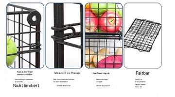 RefinedFlare Küchenregal Multifunktionales faltbares Lagerregal aus reinem Kohlenstoffstahl, 1-tlg., Abnehmbares Design