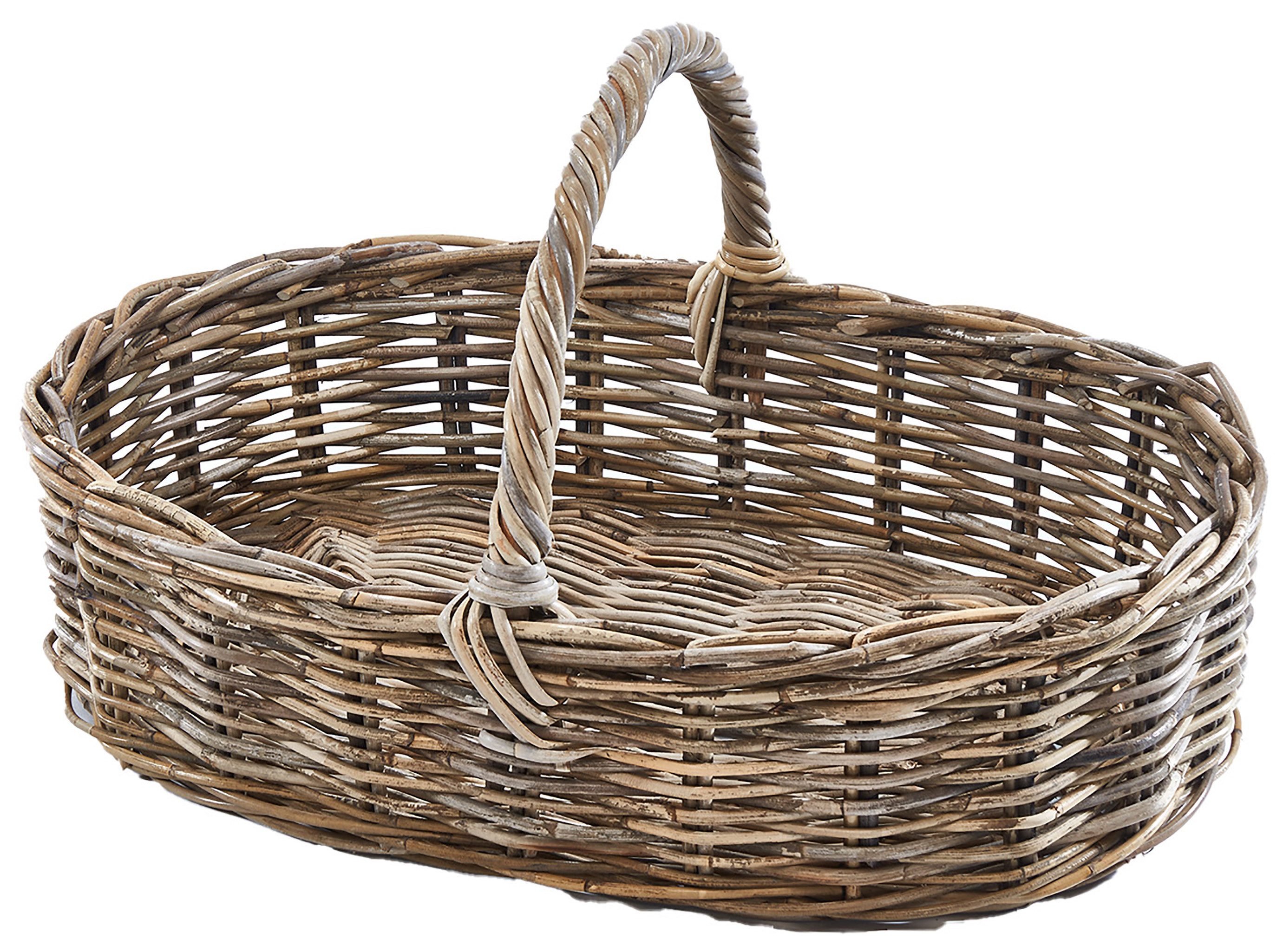 Tablett Dekotablett Serviertablett aus Rattan kubu grey