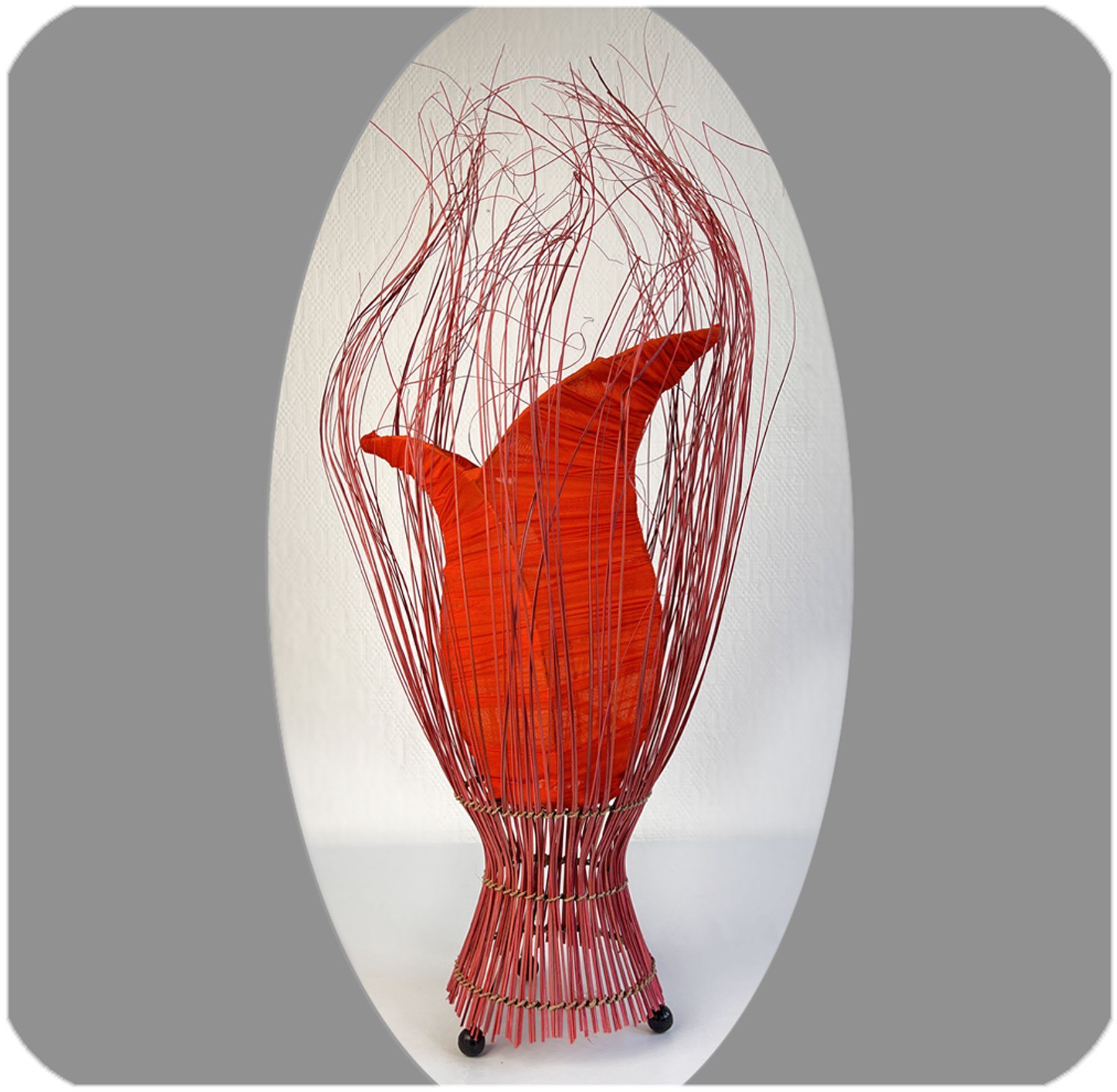 SIMANDRA Stehlampe Tulpe 60 cm, Dekolicht, ohne Leuchtmittel, Warmweiß, Bali-Design Rot