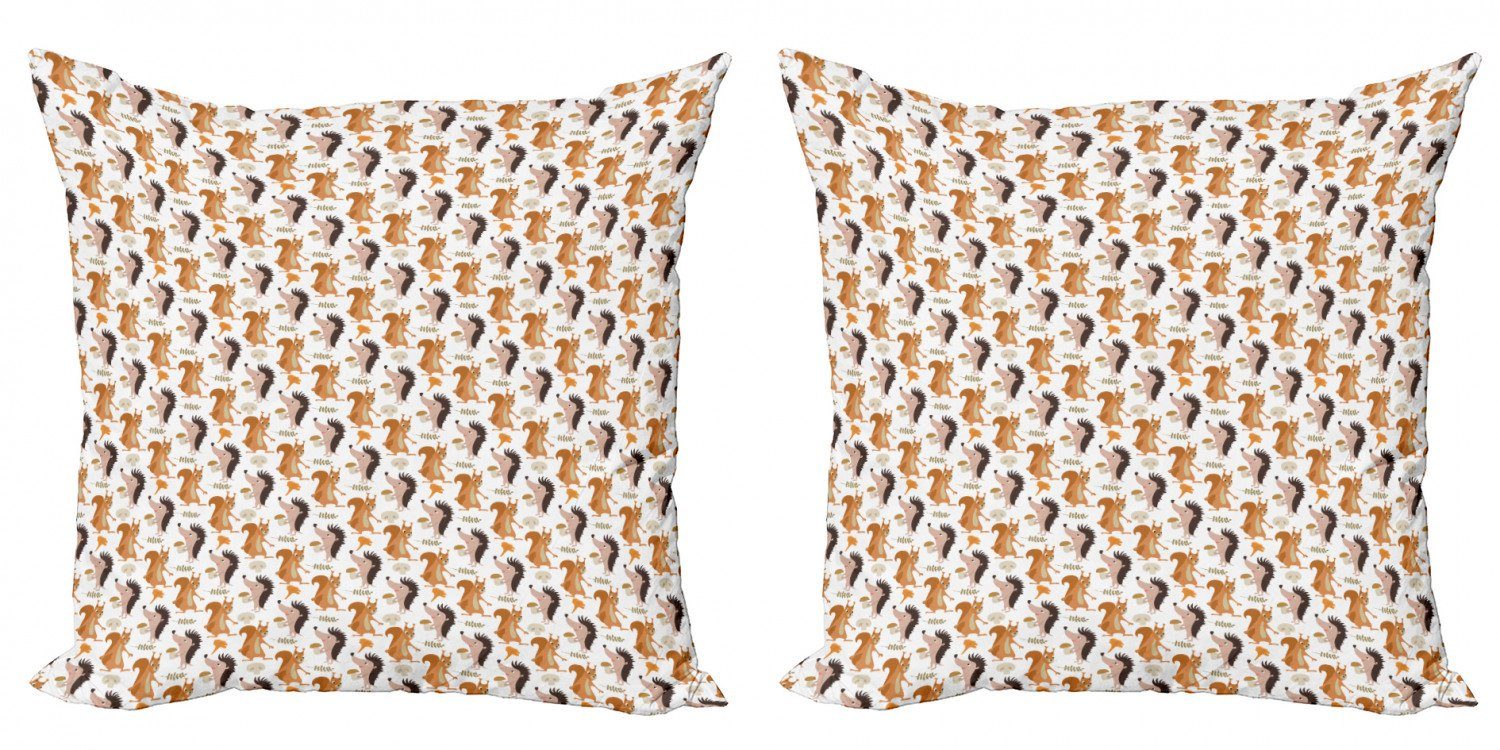 Eichhörnchen Digitaldruck, Stück), Kissenbezüge Doppelseitiger Abakuhaus (2 Modern Cartoon-Pilz-Blätter Accent